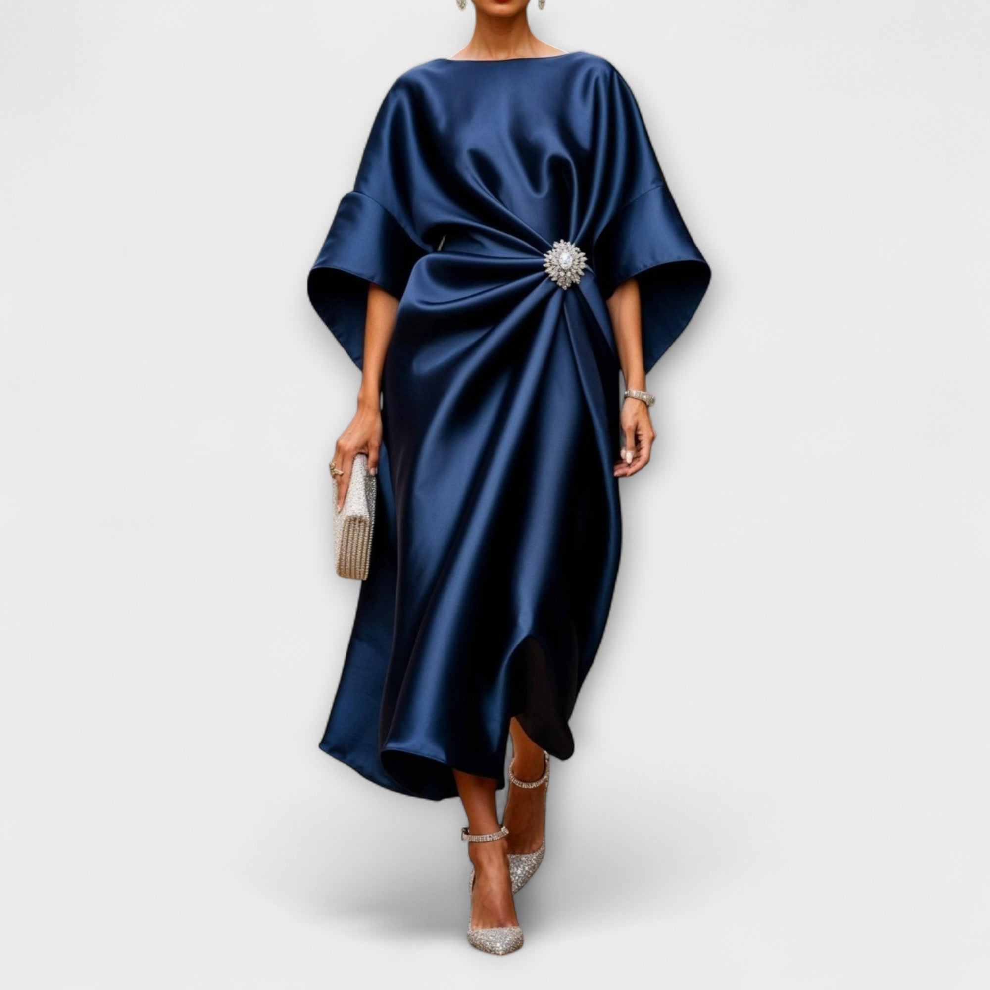 Luxury Shiny Satin Evening Dress