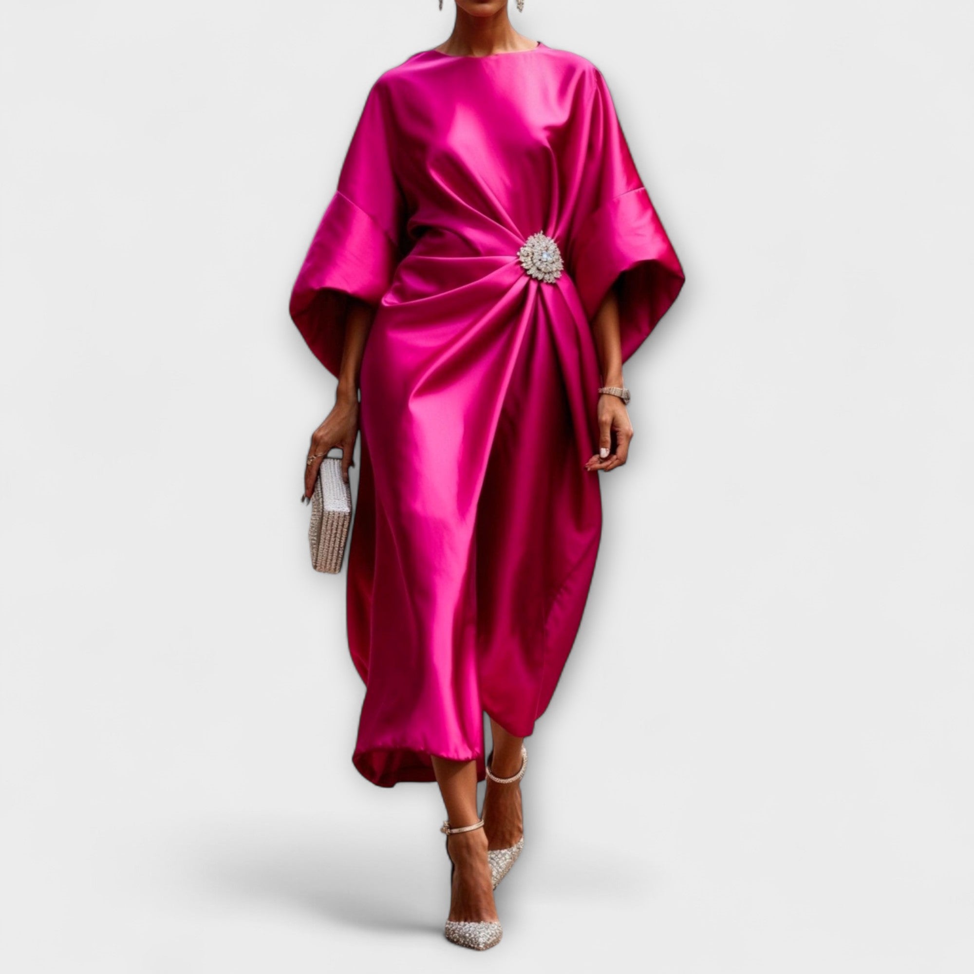 Luxury Shiny Satin Evening Dress