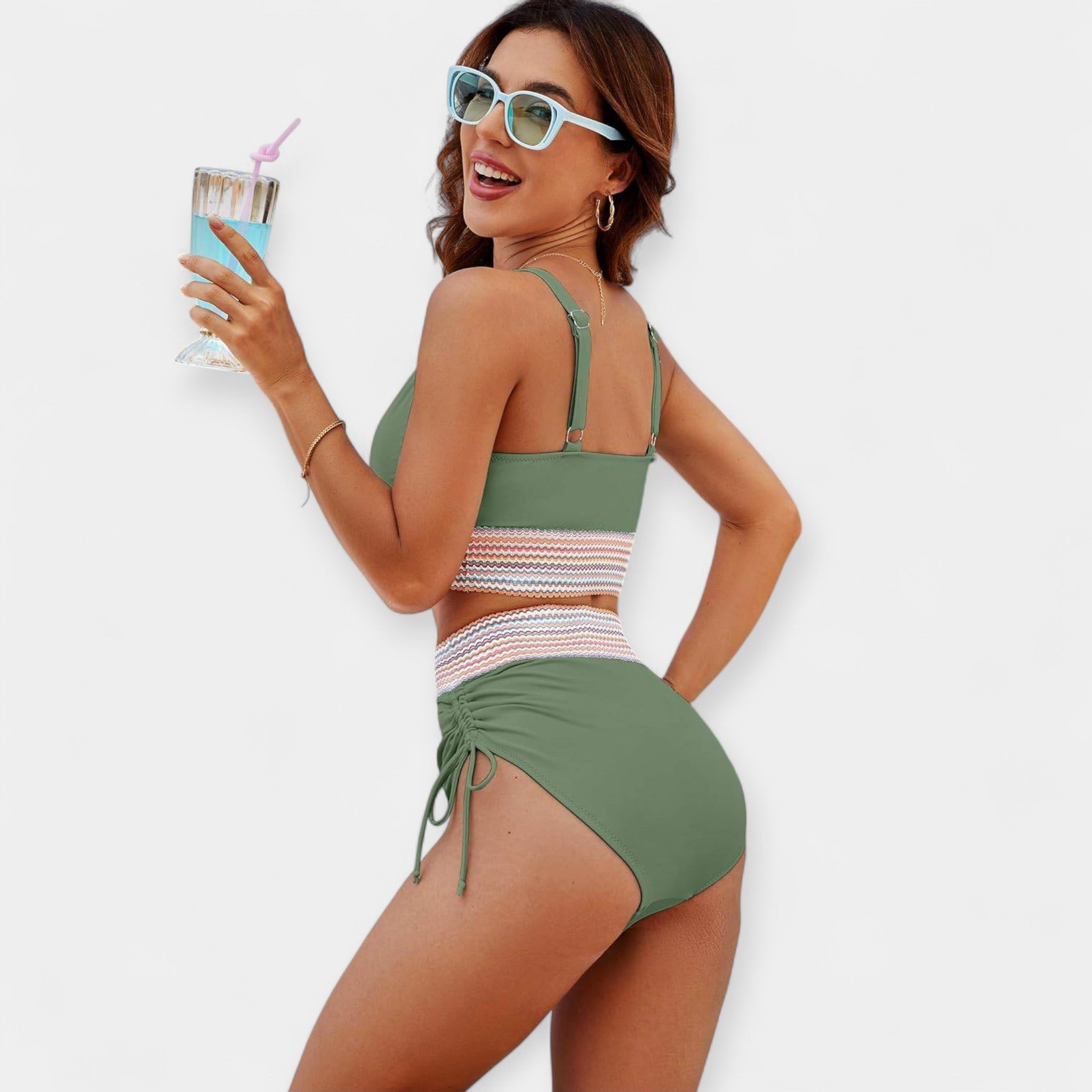 Bikini cu talie înaltă și burete