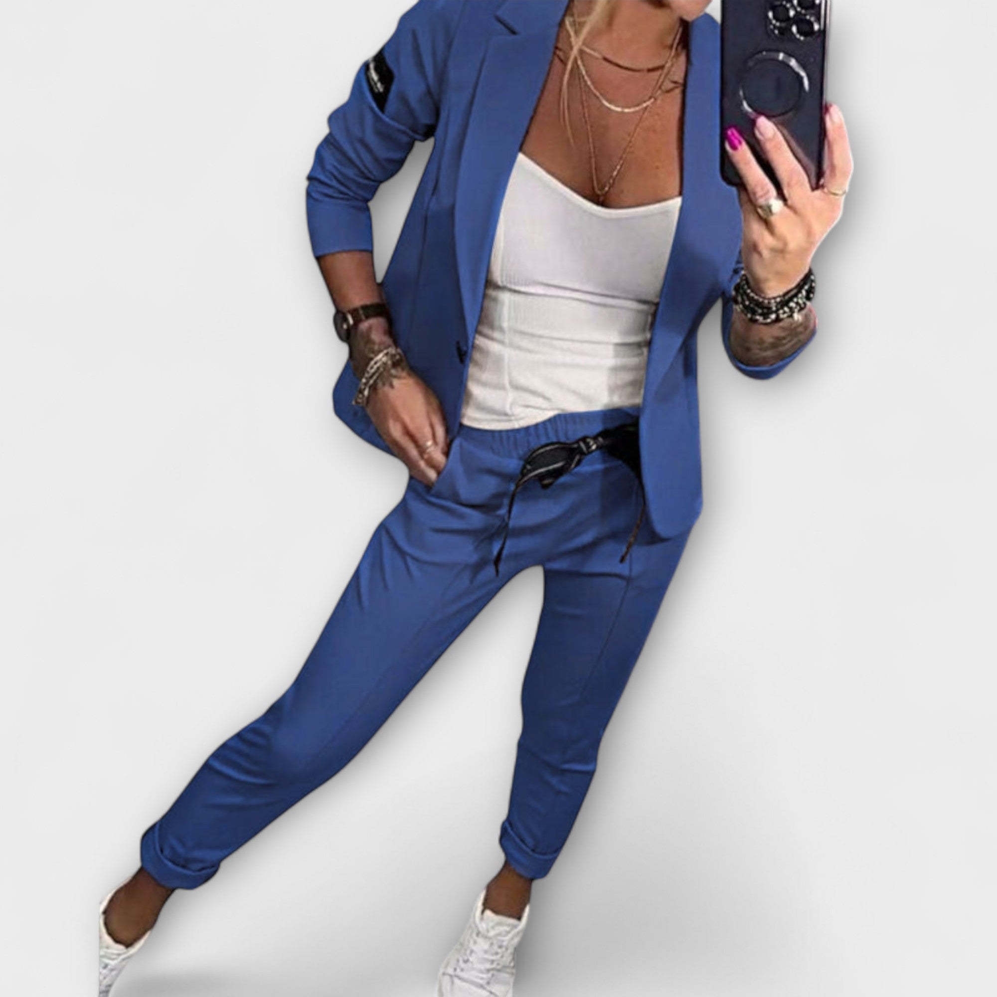 Malou - Koordinovaný set z topu, bundy a nohavíc