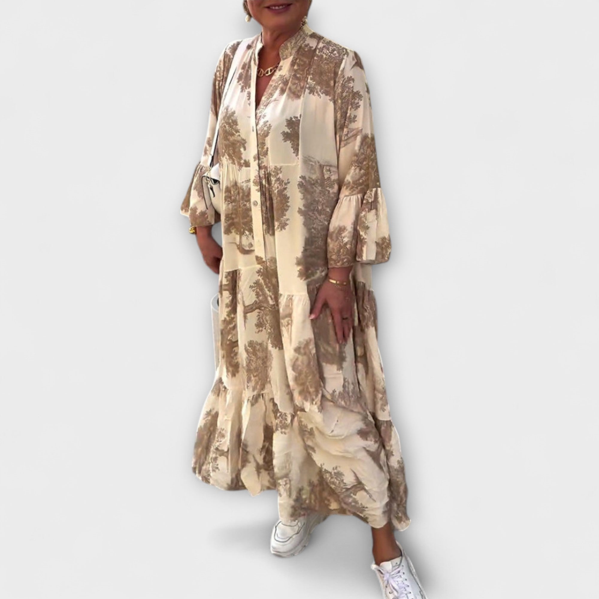 Nerina - Elegantné Kvetinové Maxi Šaty