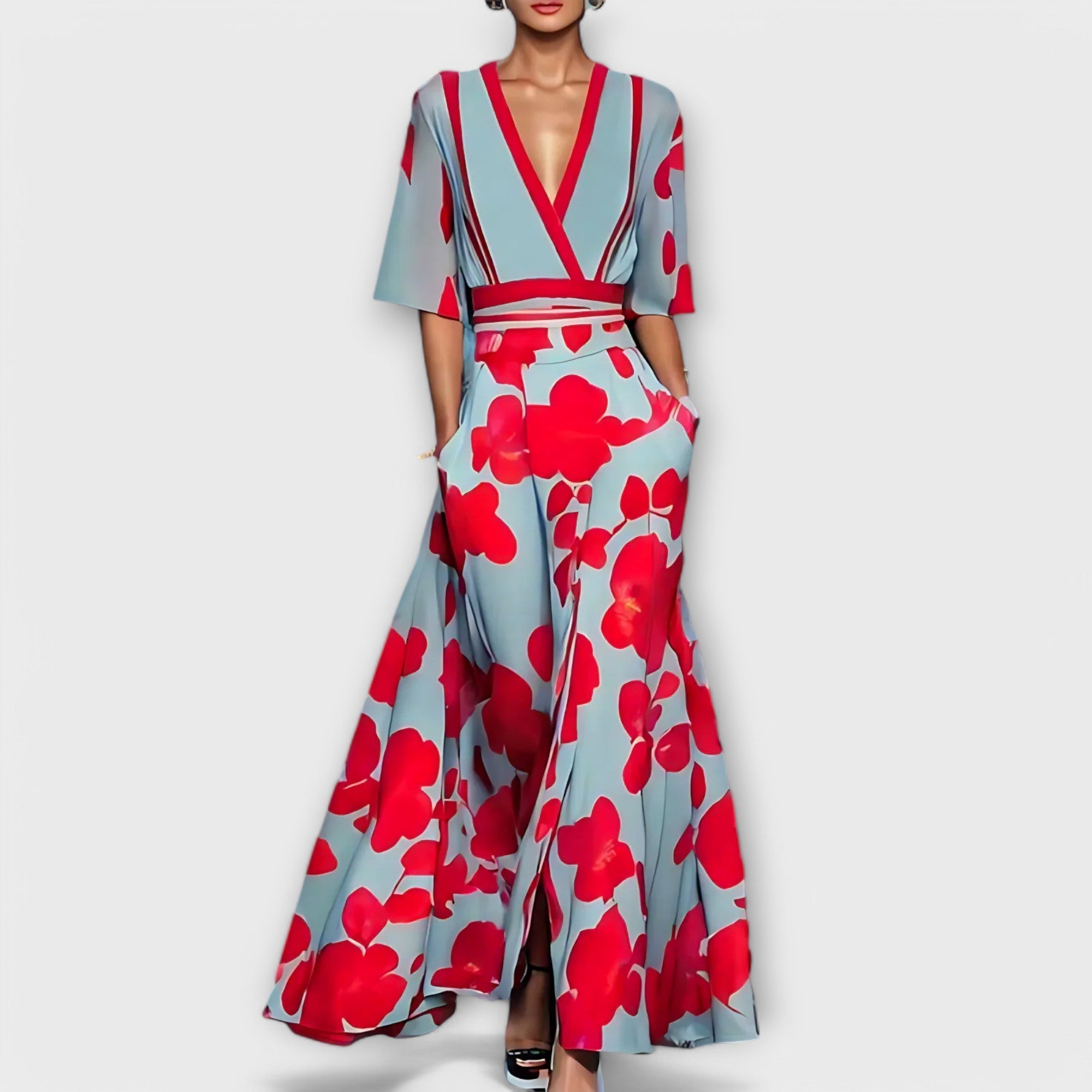 Elise - Elegantné kvetinové etuikové šaty
