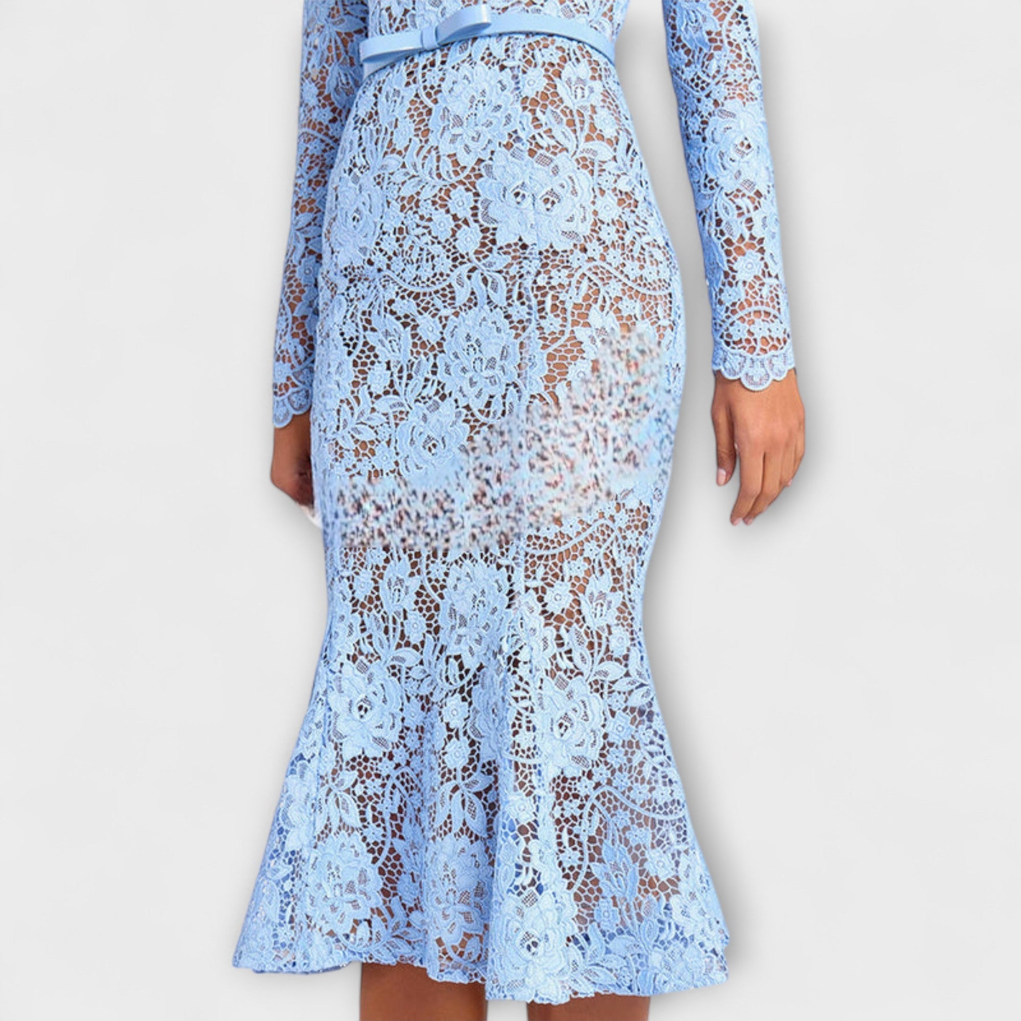 Freya - Elegantné midi šaty z kvetinovej čipky