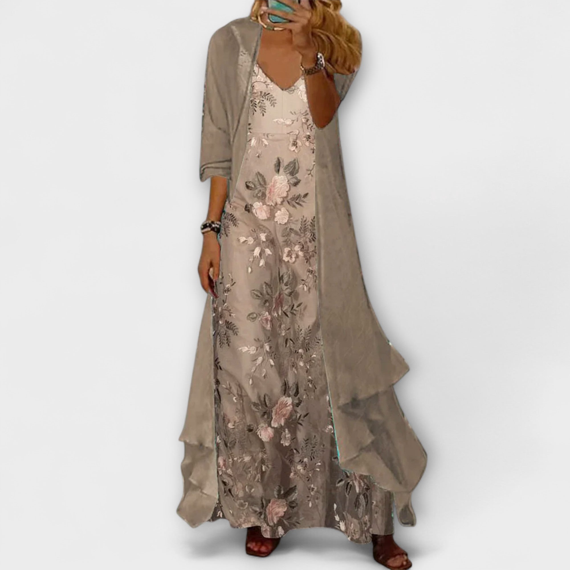 Mara - Maxidress s bundou (2-dielna sada)