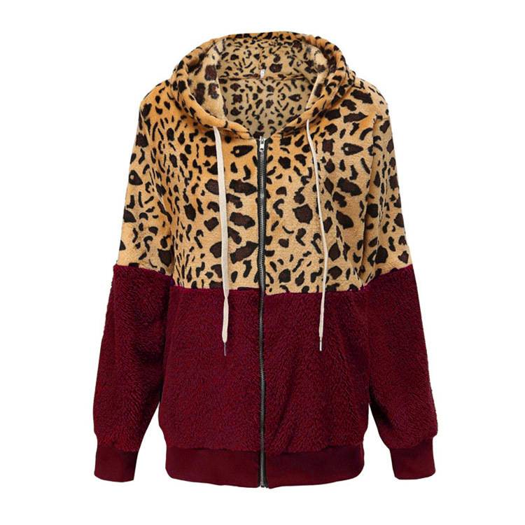 Lea - Fleecekapuzenpullover s leopardím dizajnom
