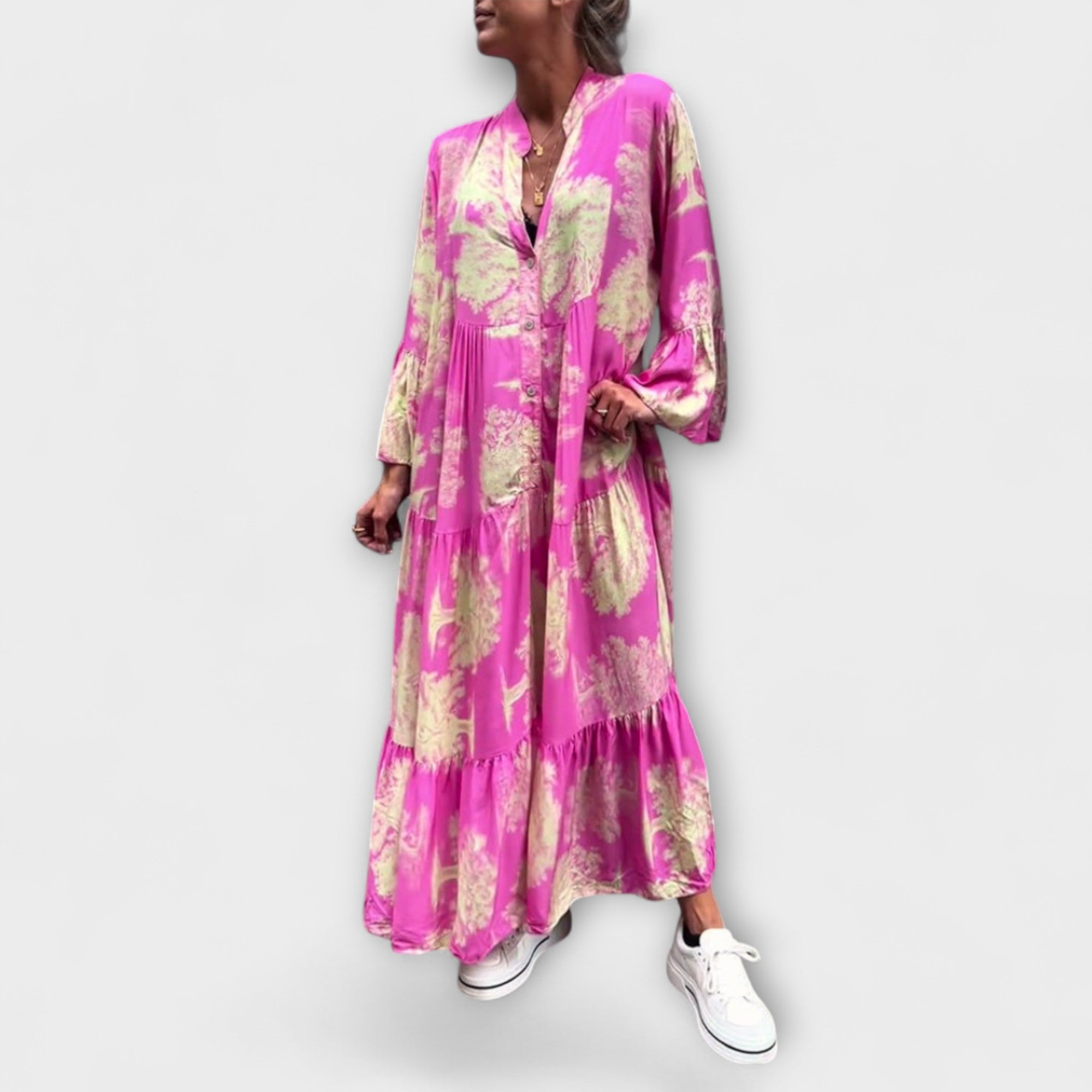 Nerina - Elegantné Kvetinové Maxi Šaty