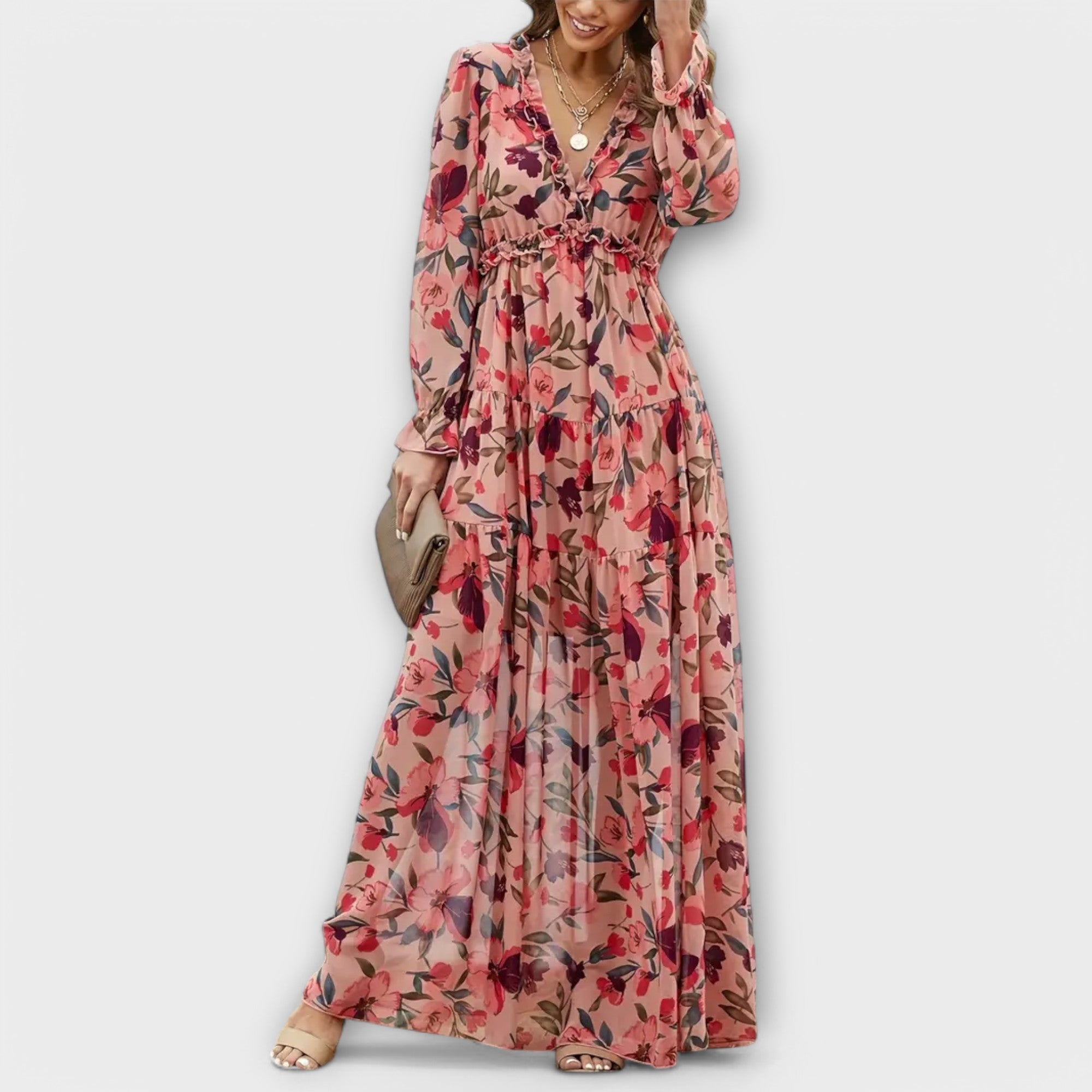 Rochie lungă florală elegantă