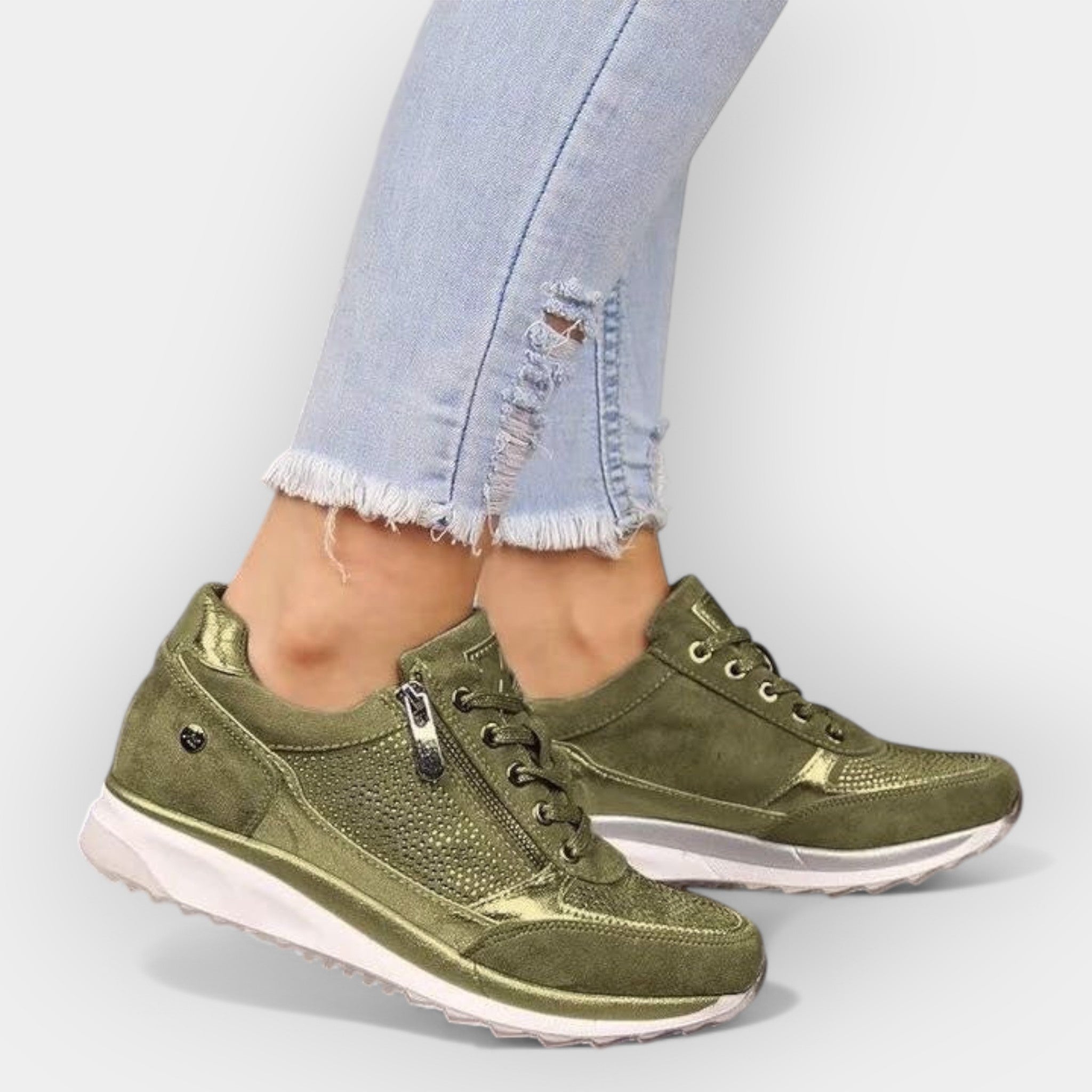 Sneakers anatomice cu fermoar