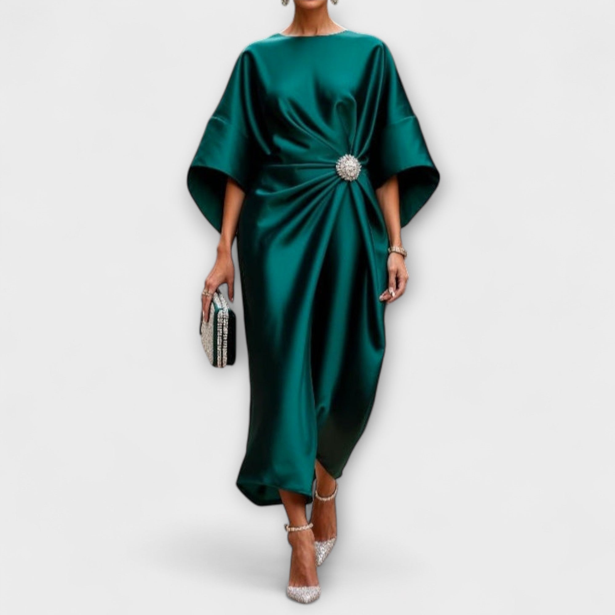 Luxury Shiny Satin Evening Dress
