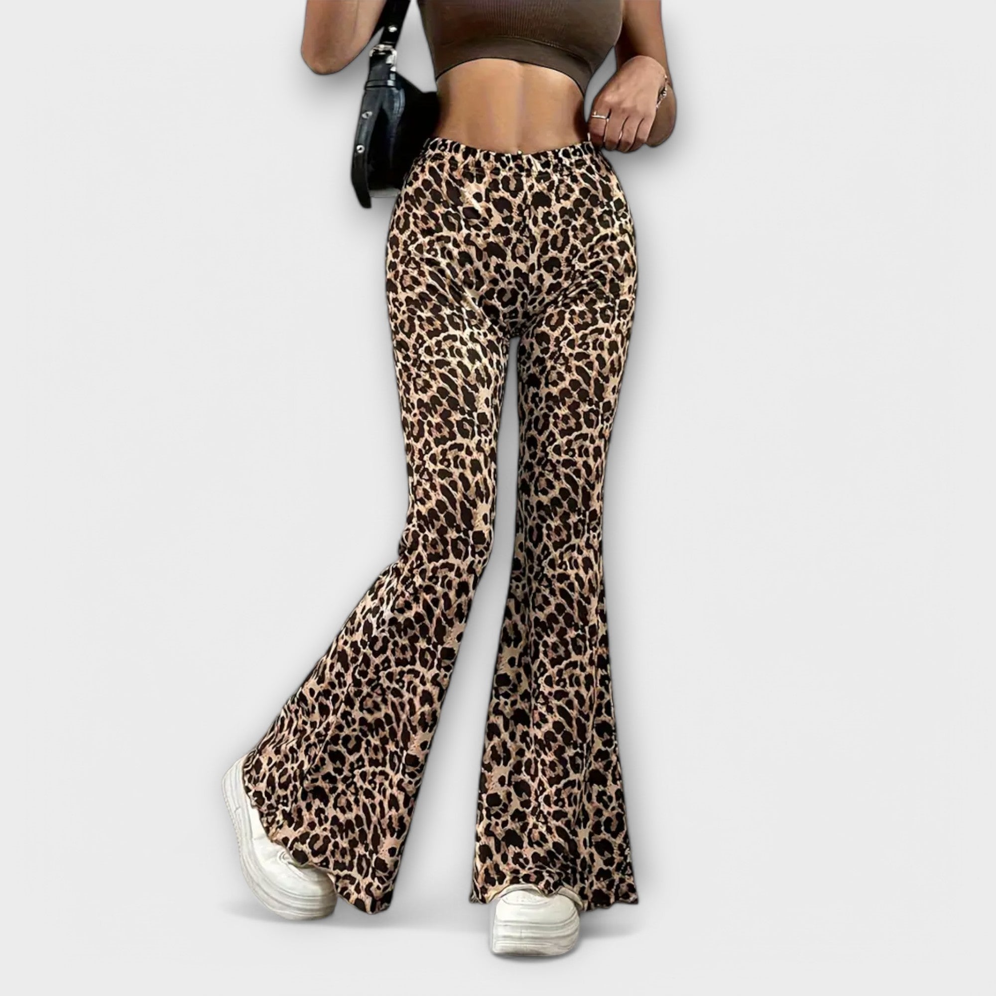 Leopard Bootcut Nohavice