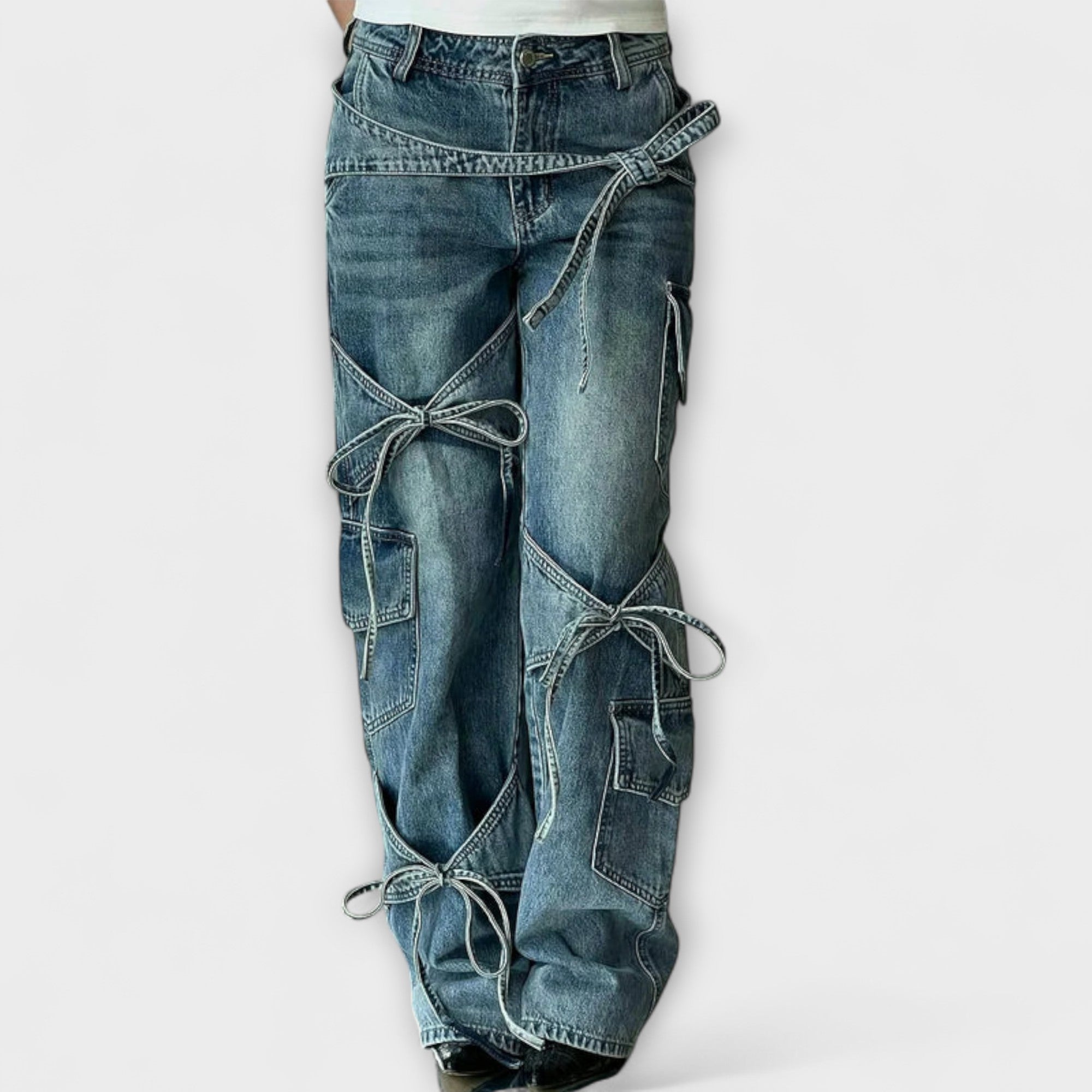Paloma - Utility Denim Jeans s detailom uzla