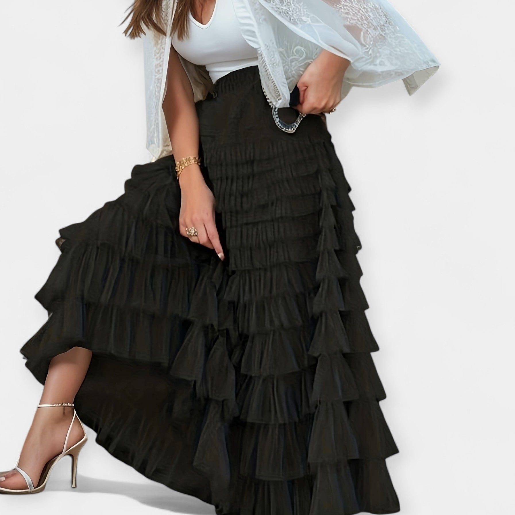 Fustă Elegantă cu Detalii din Tulle