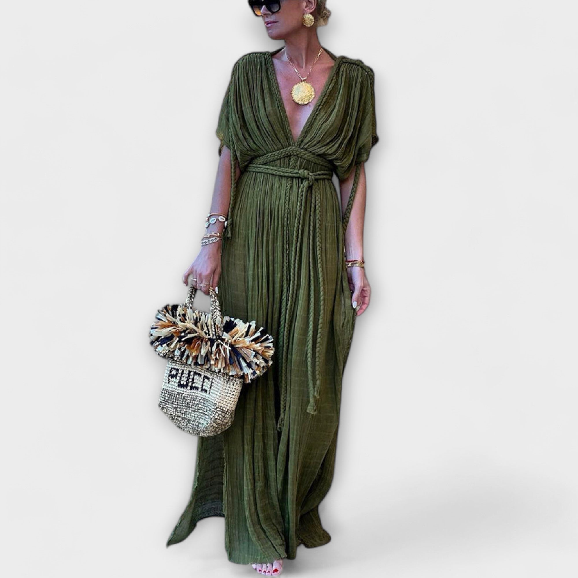 Kimono-Maxikleid v gréckom štýle