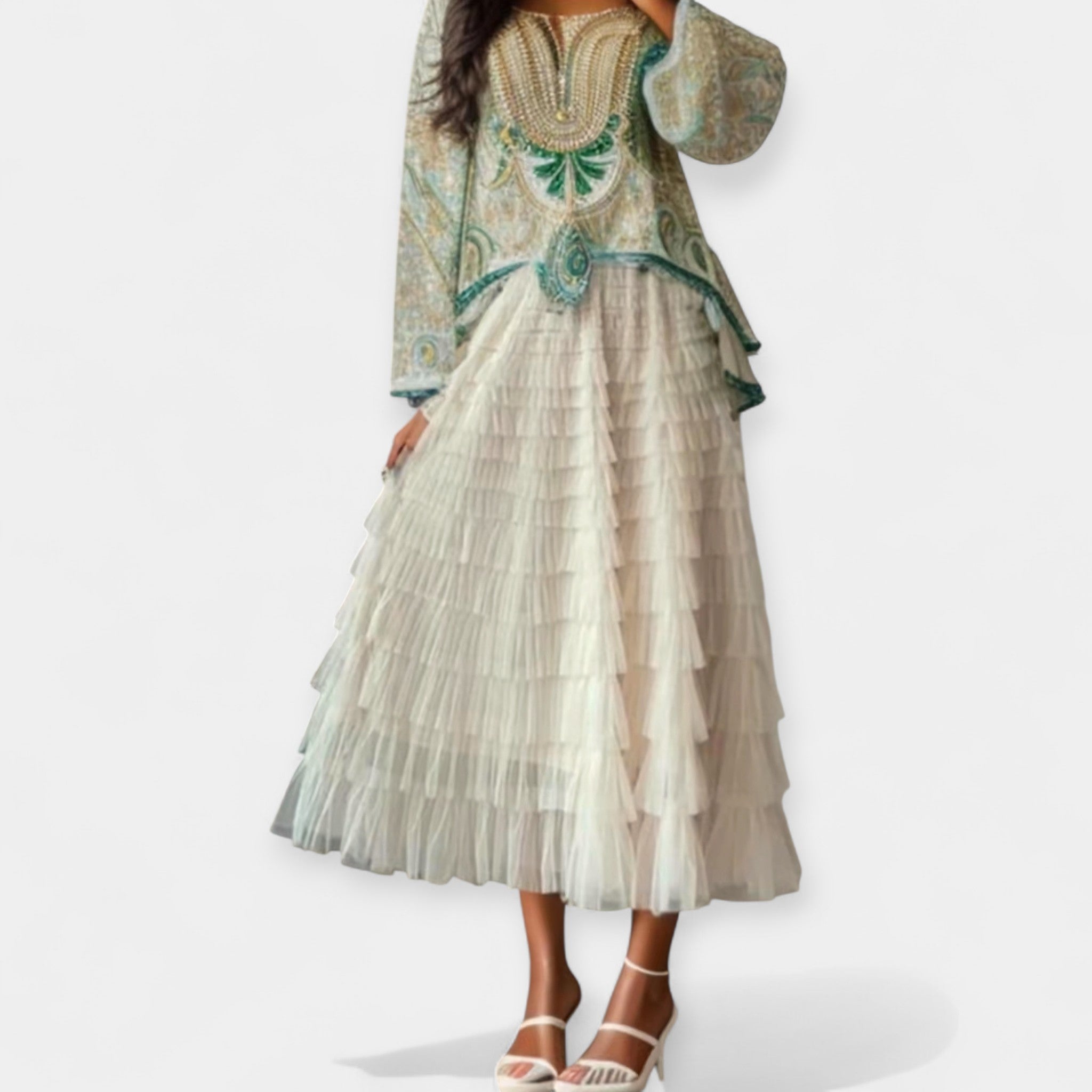 Fustă Elegantă cu Detalii din Tulle