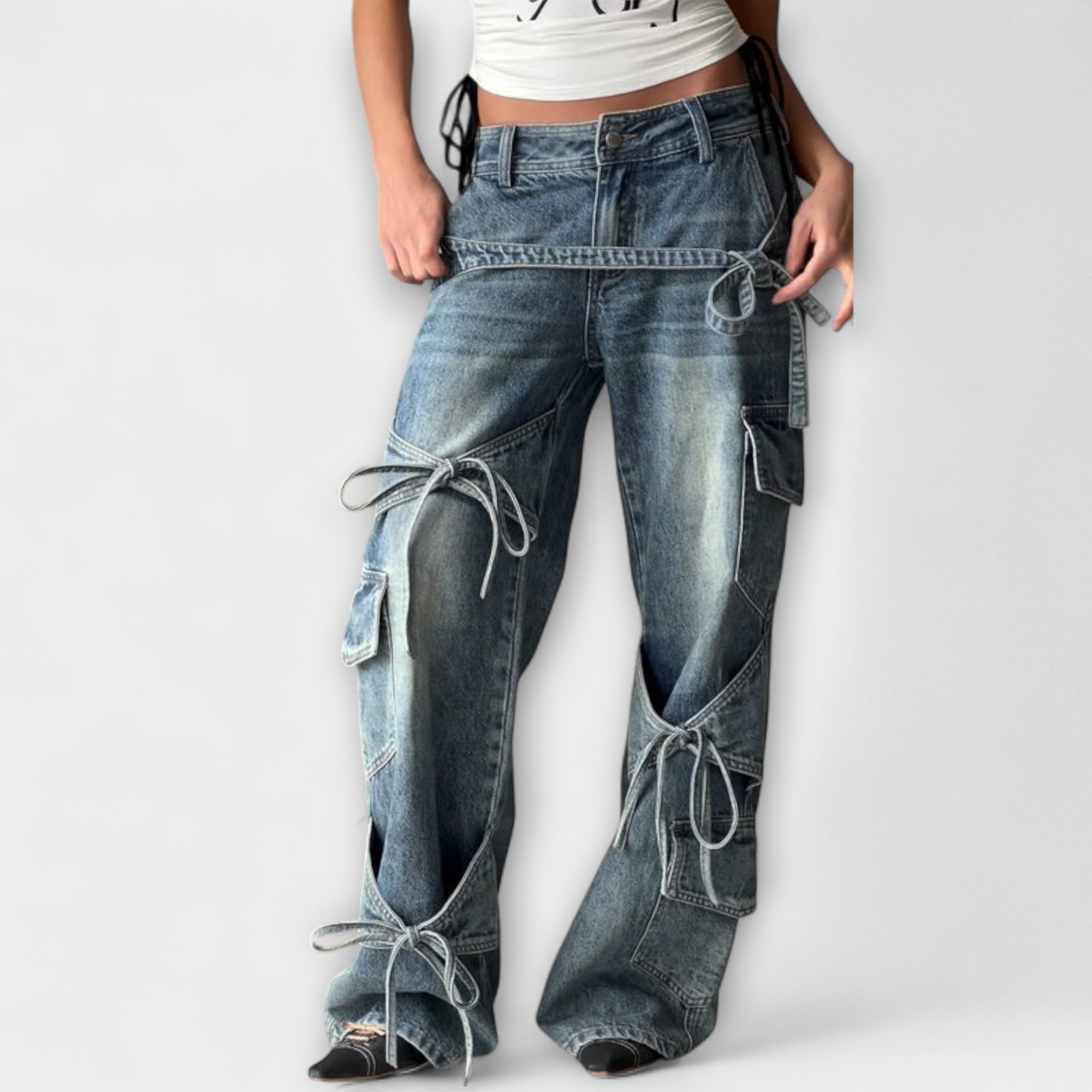 Paloma - Utility Denim Jeans s detailom uzla