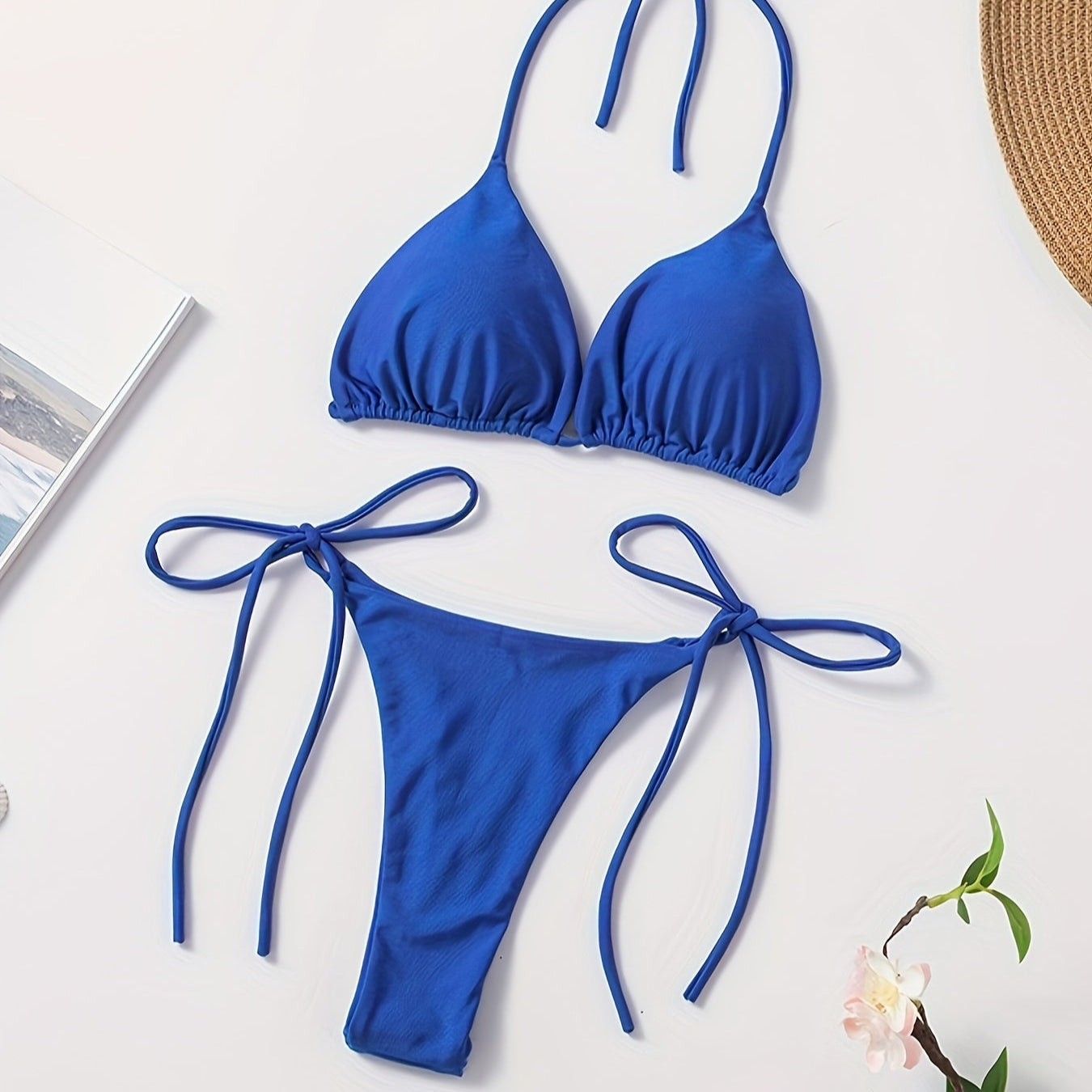 Bikini halter cu slip în formă de V