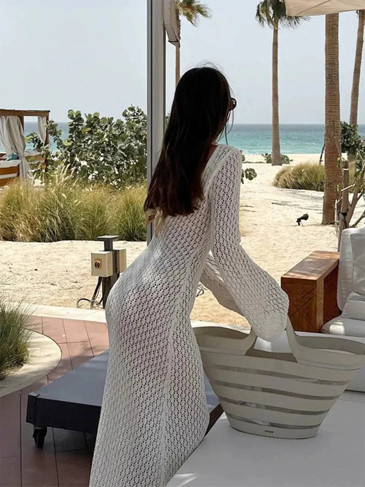 Backless Knit Maxi Dress