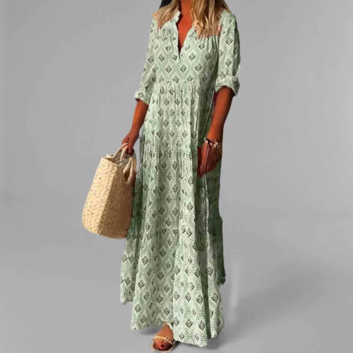 Breathable Vintage Maxi Dress