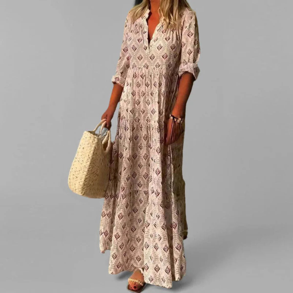 Breathable Vintage Maxi Dress