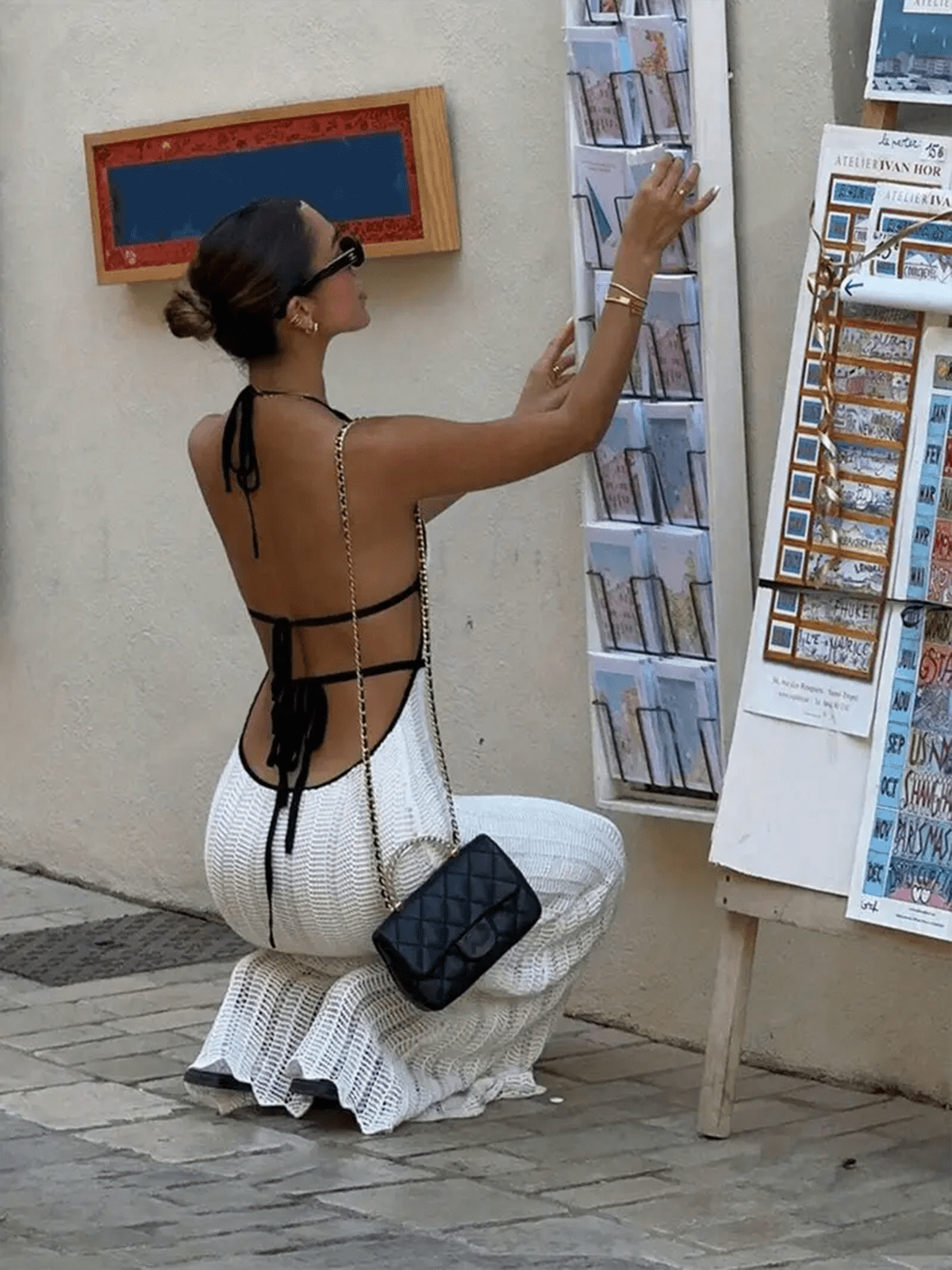 Breezy Open Back Halter Dress