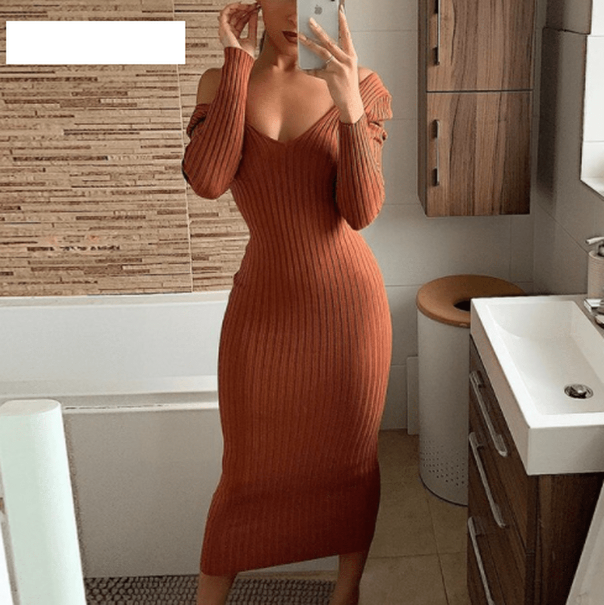 Elegant Bodycon Knit Dress