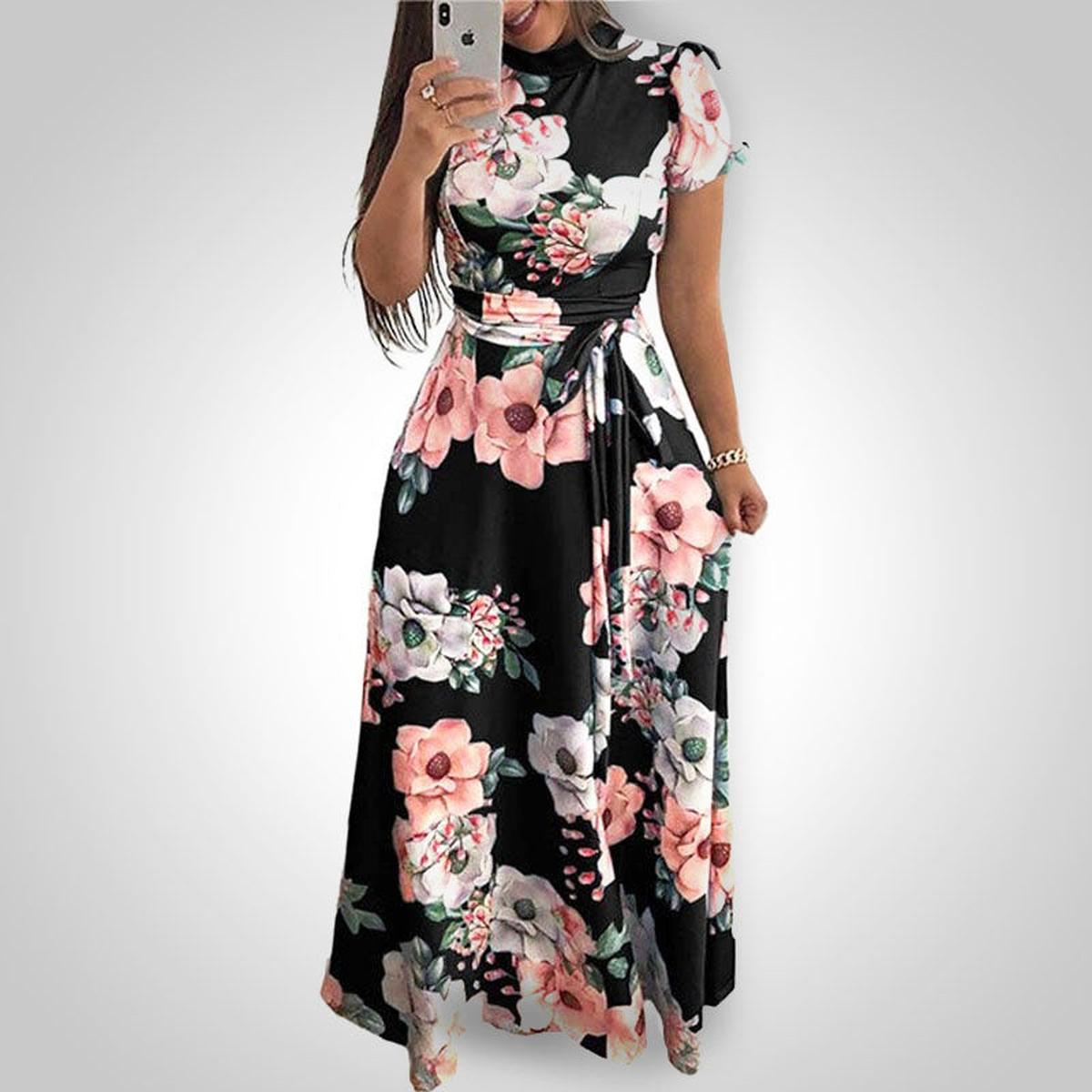 Floral Spring Dress With Flowing Silhouette