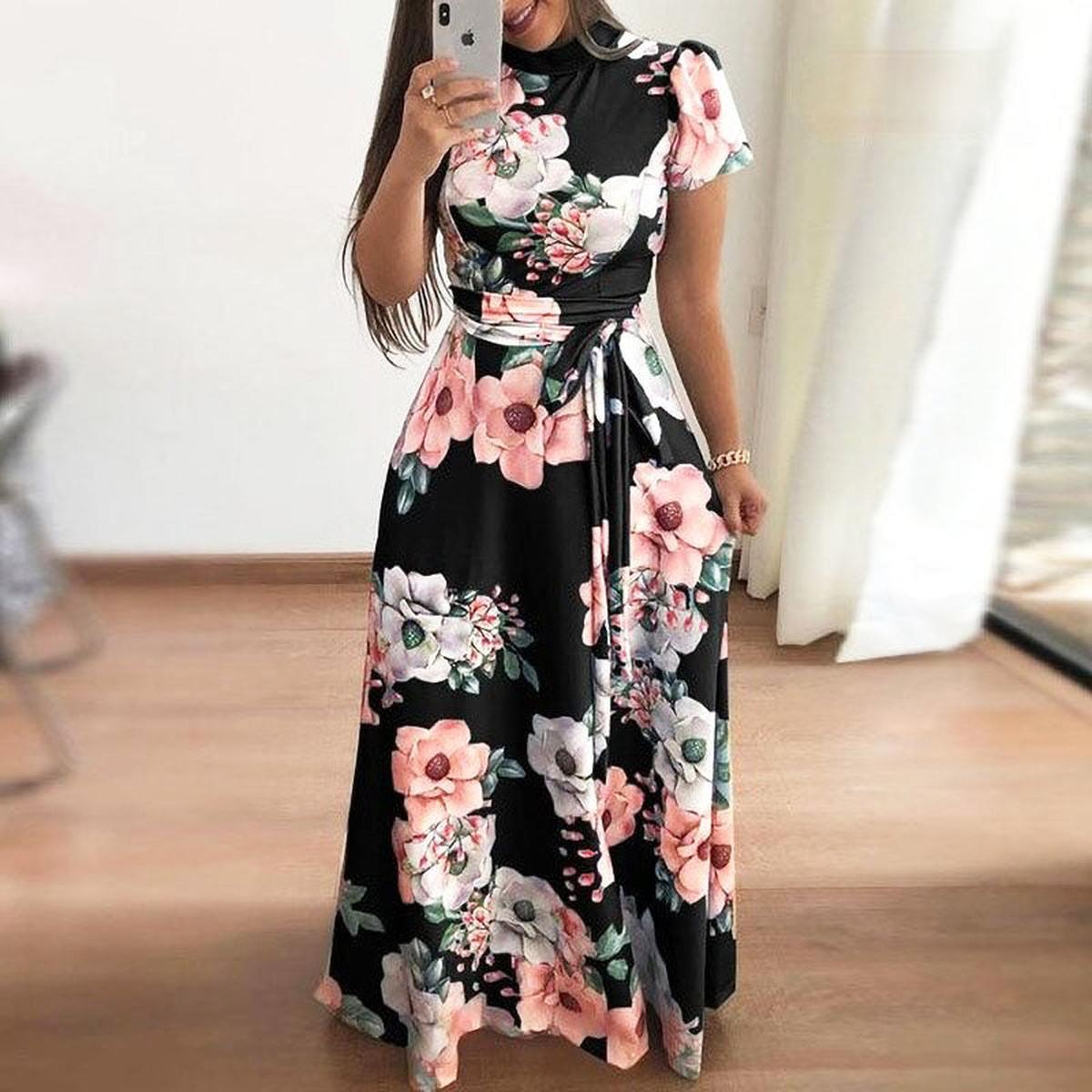 Floral Spring Dress With Flowing Silhouette