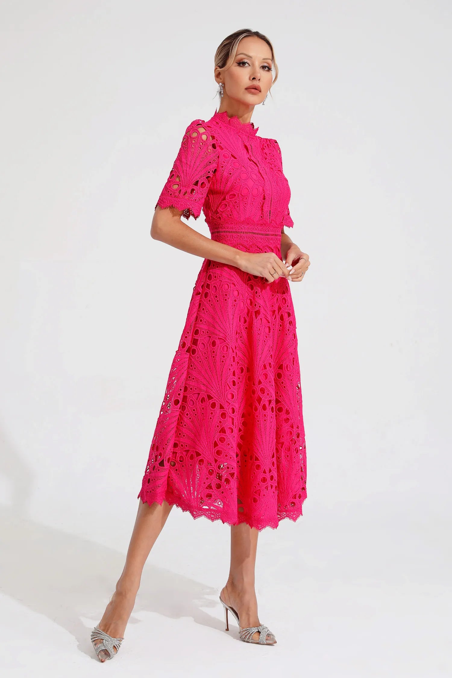 Hallie | Lace Midi Dress