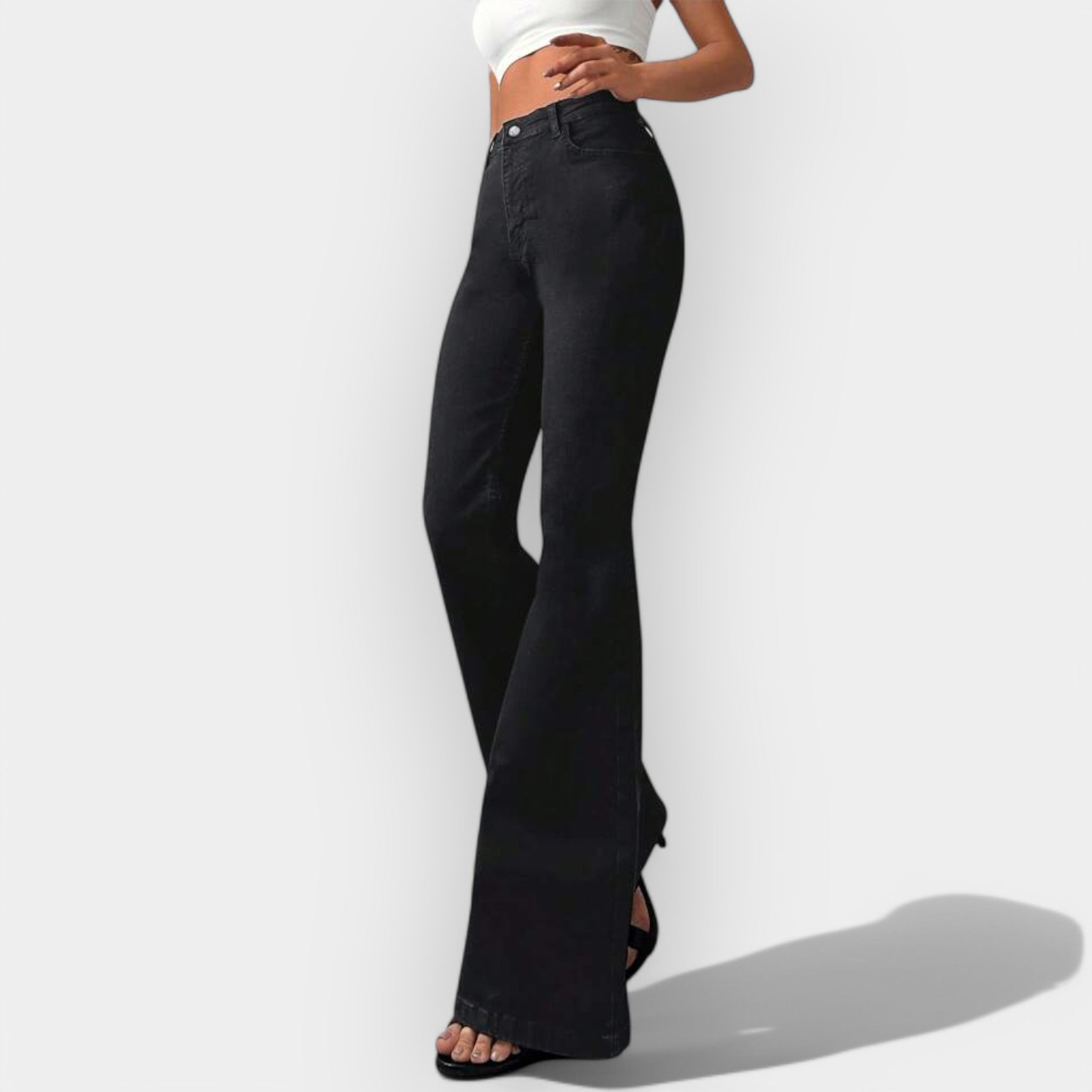 Blugi Bootcut cu Talie Înaltă