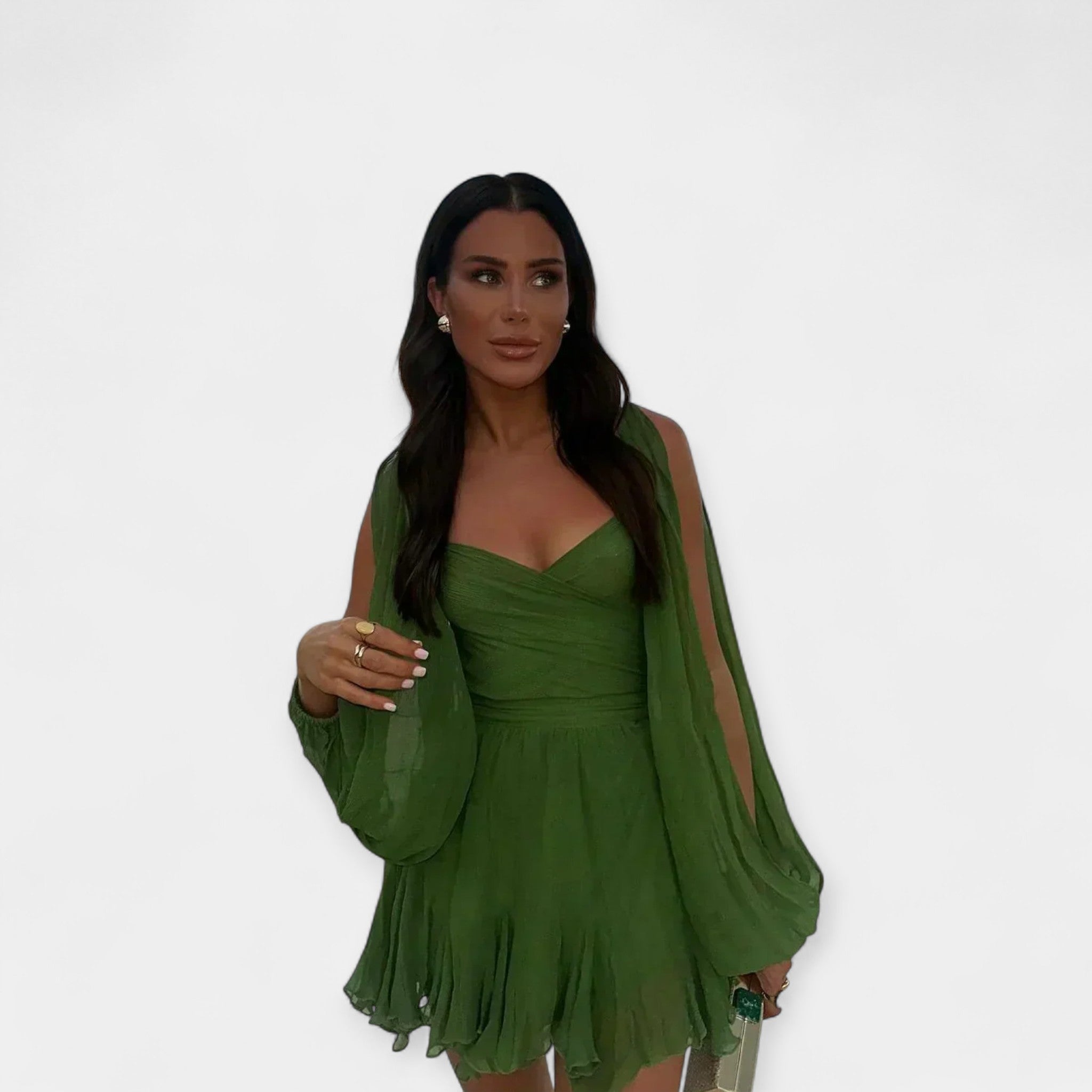 Rochie romantică cu mânecă scurtă