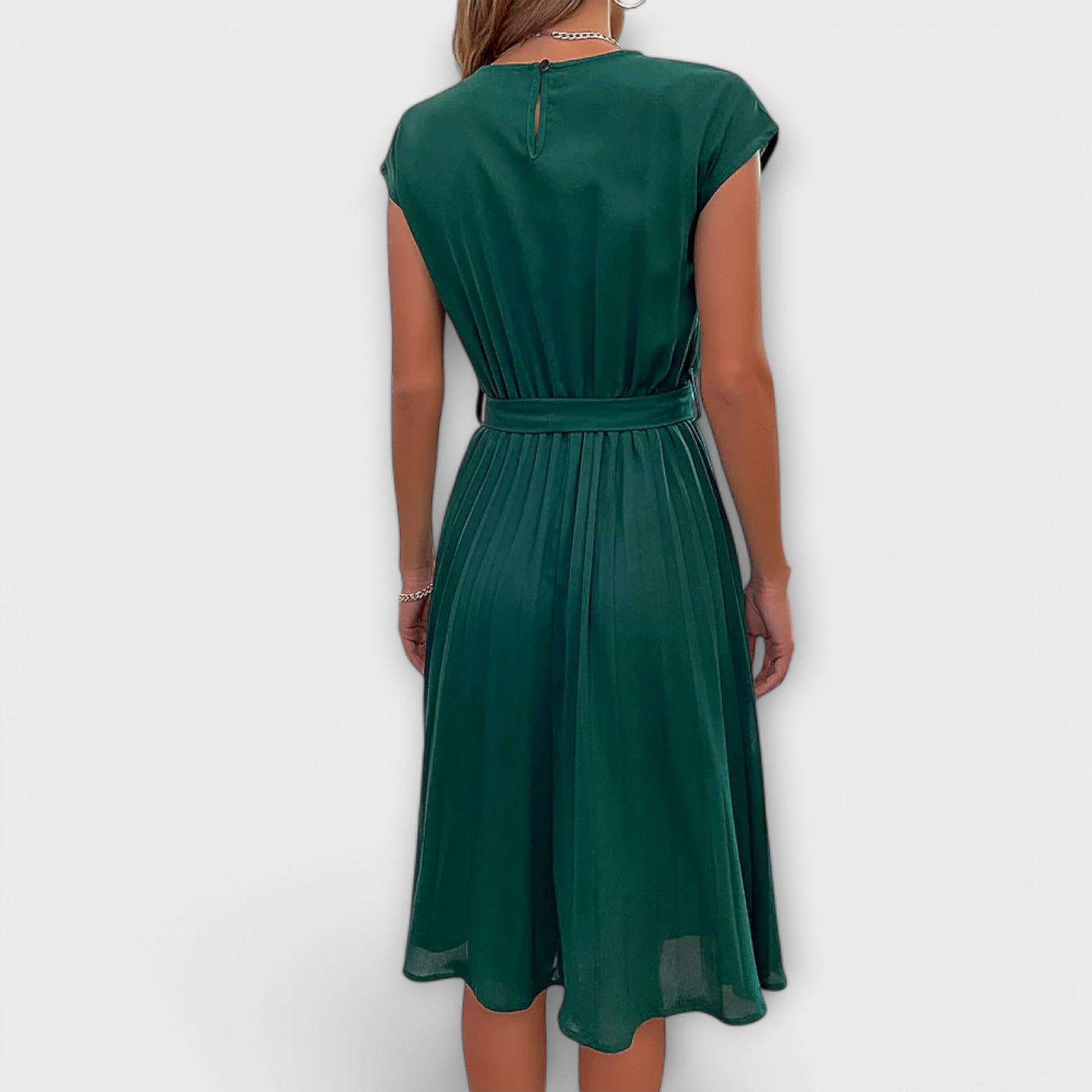 Pleated Casual Midi Dress