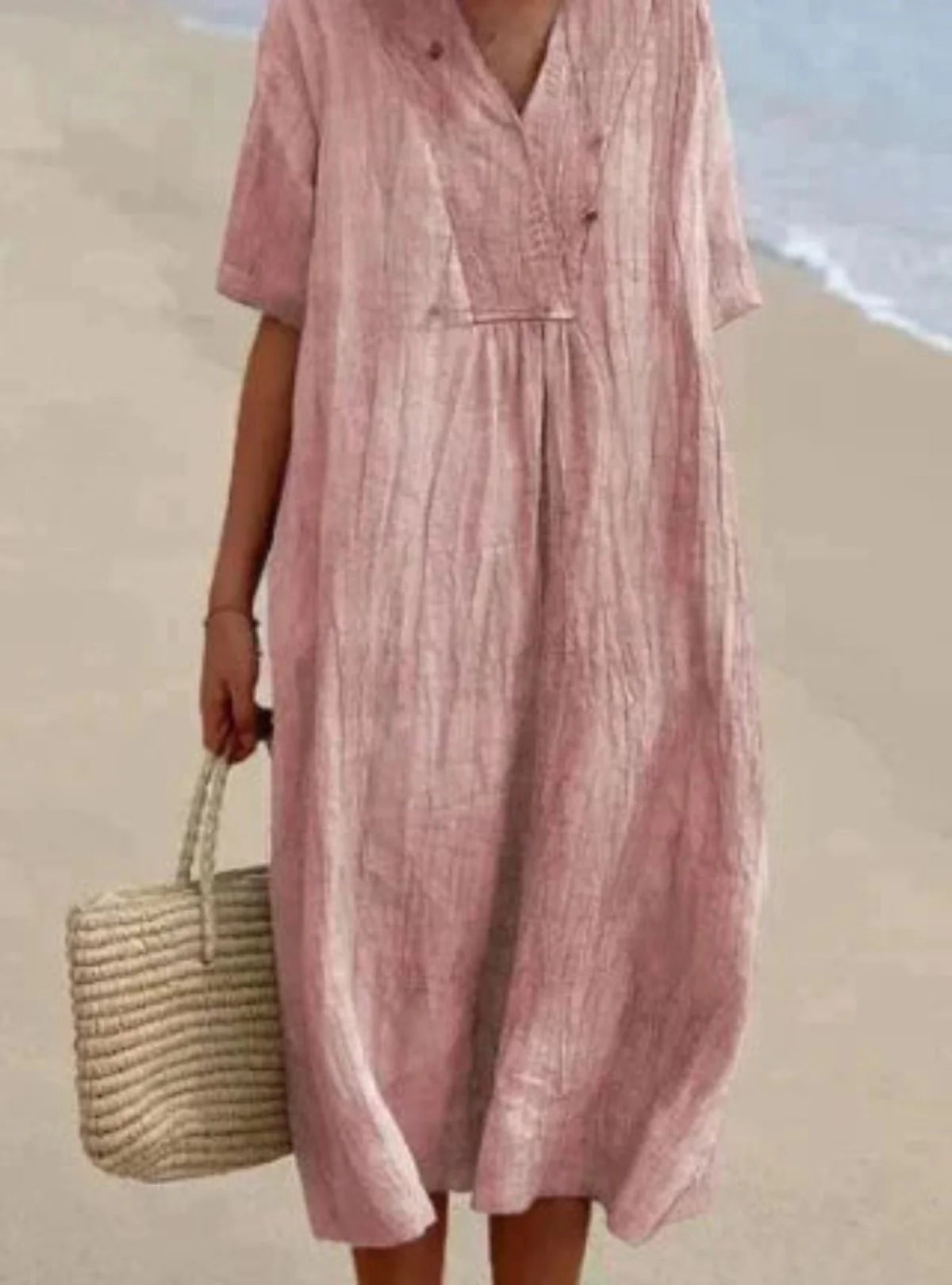 Linen Blend Breathable Long Dress