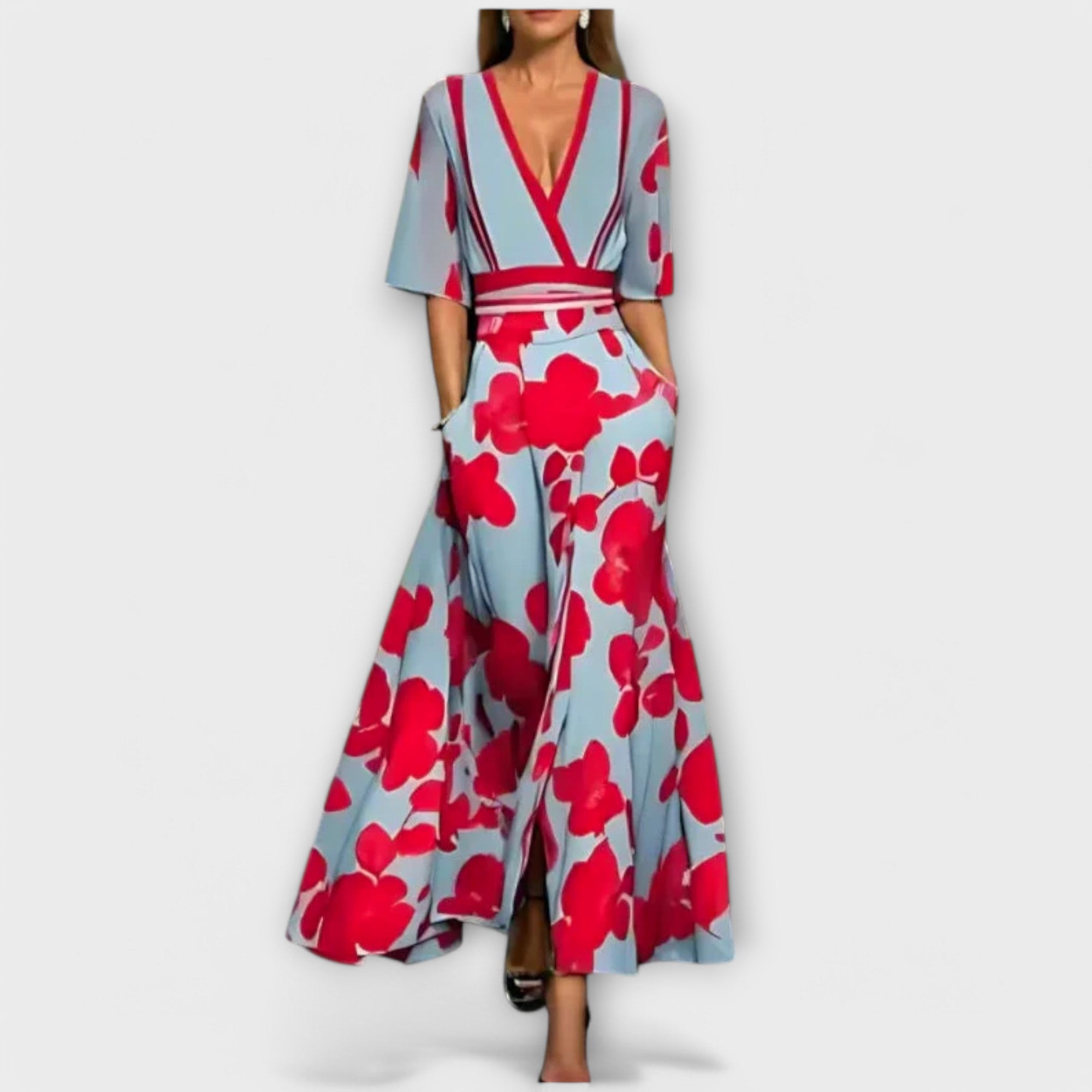 Elise - Elegantné kvetinové etuikové šaty