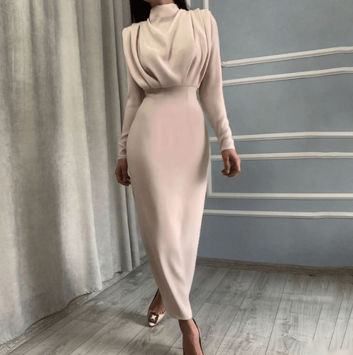 Long-Sleeve Spring Dress