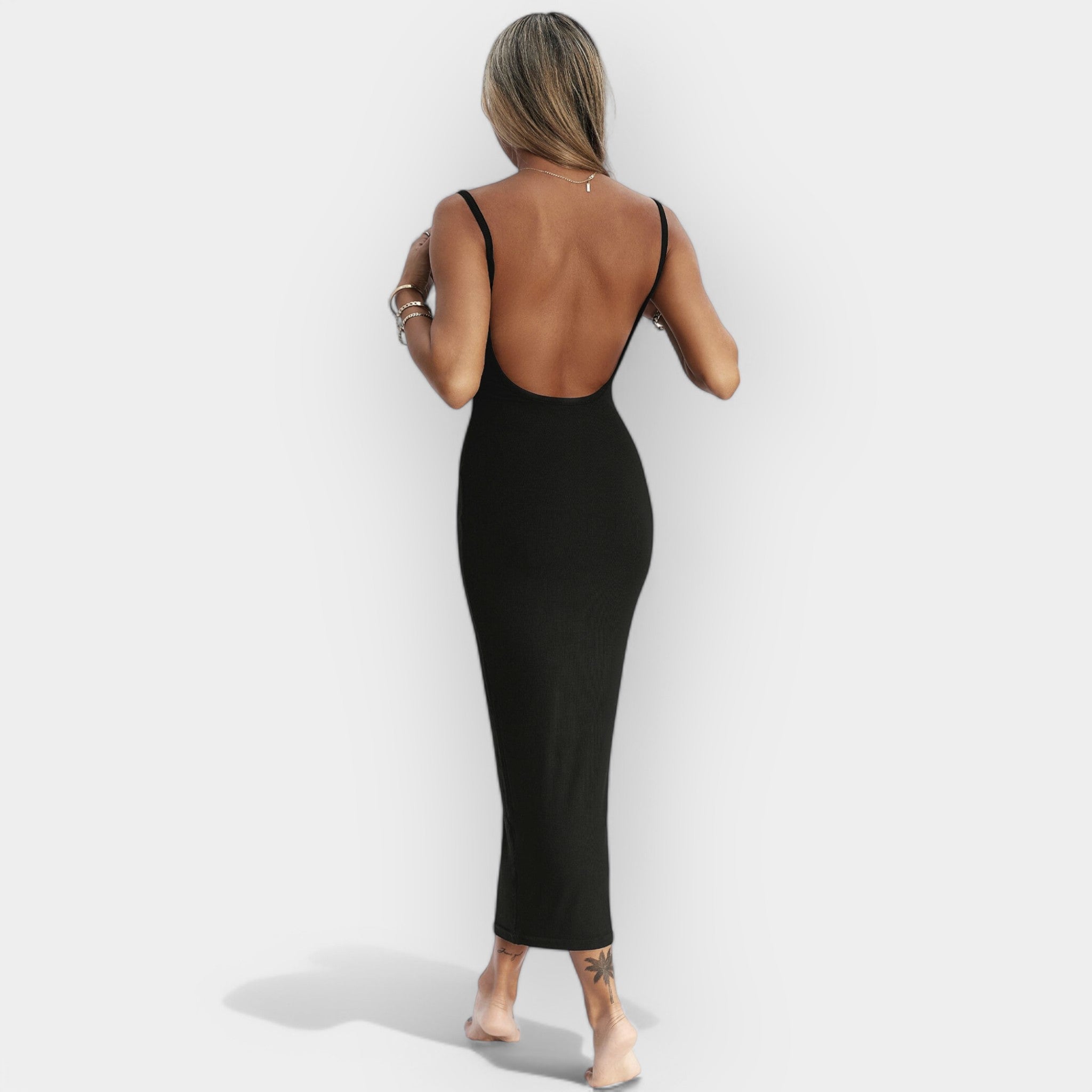 Rochie midi cu spate decupat