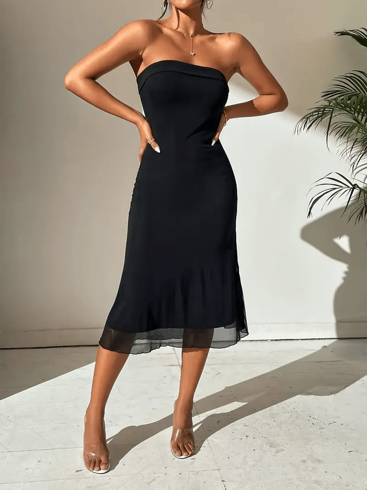 Off Shoulder Body-con Midi Dress