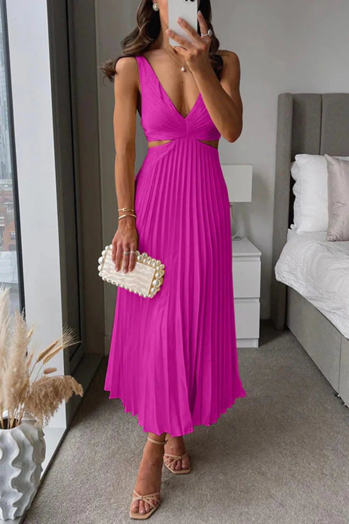 Pleated Maxi Dress