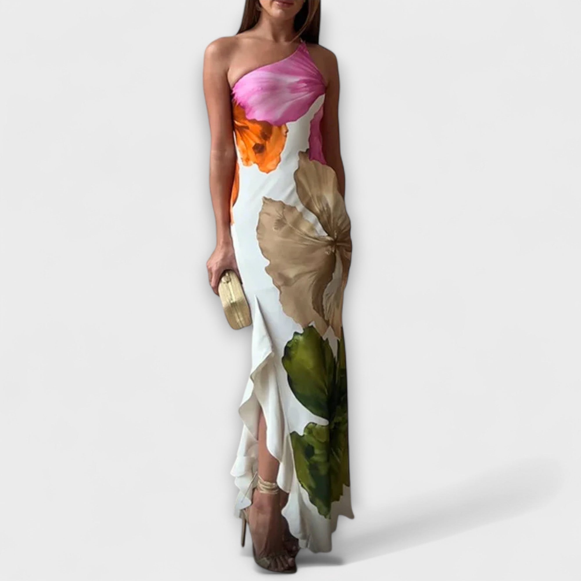 De Sapphire - Elegantné Patchwork Maxi Šaty