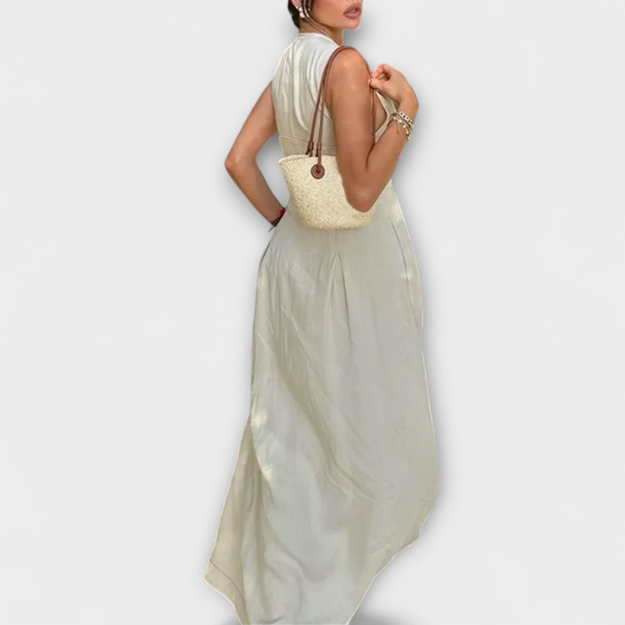 Bezrukávové plisované bodycon midi šaty