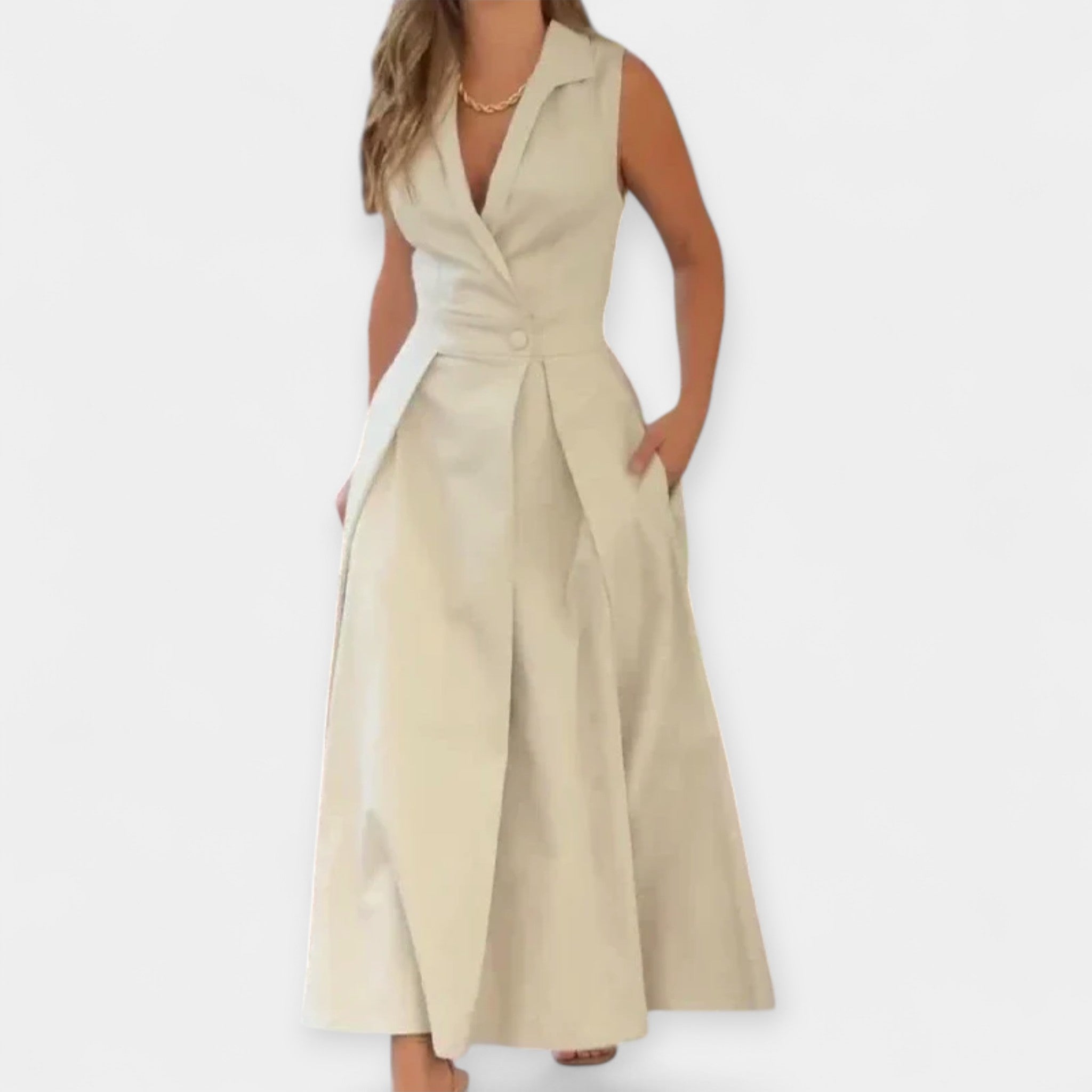 Rochie midi elegantă cu guler