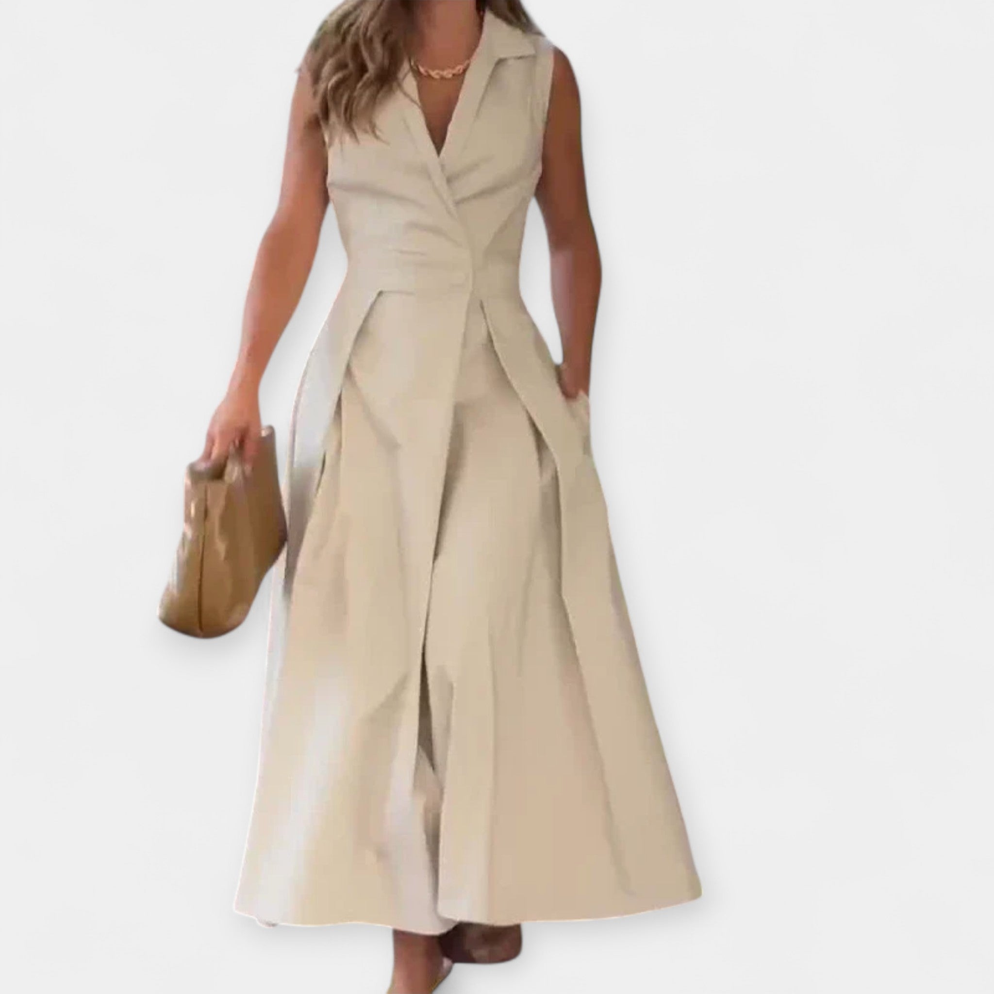 Rochie midi elegantă cu guler