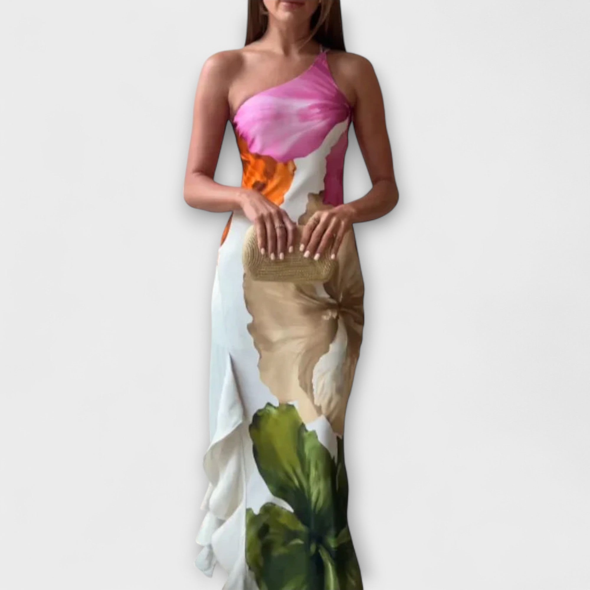 De Sapphire - Elegantné Patchwork Maxi Šaty