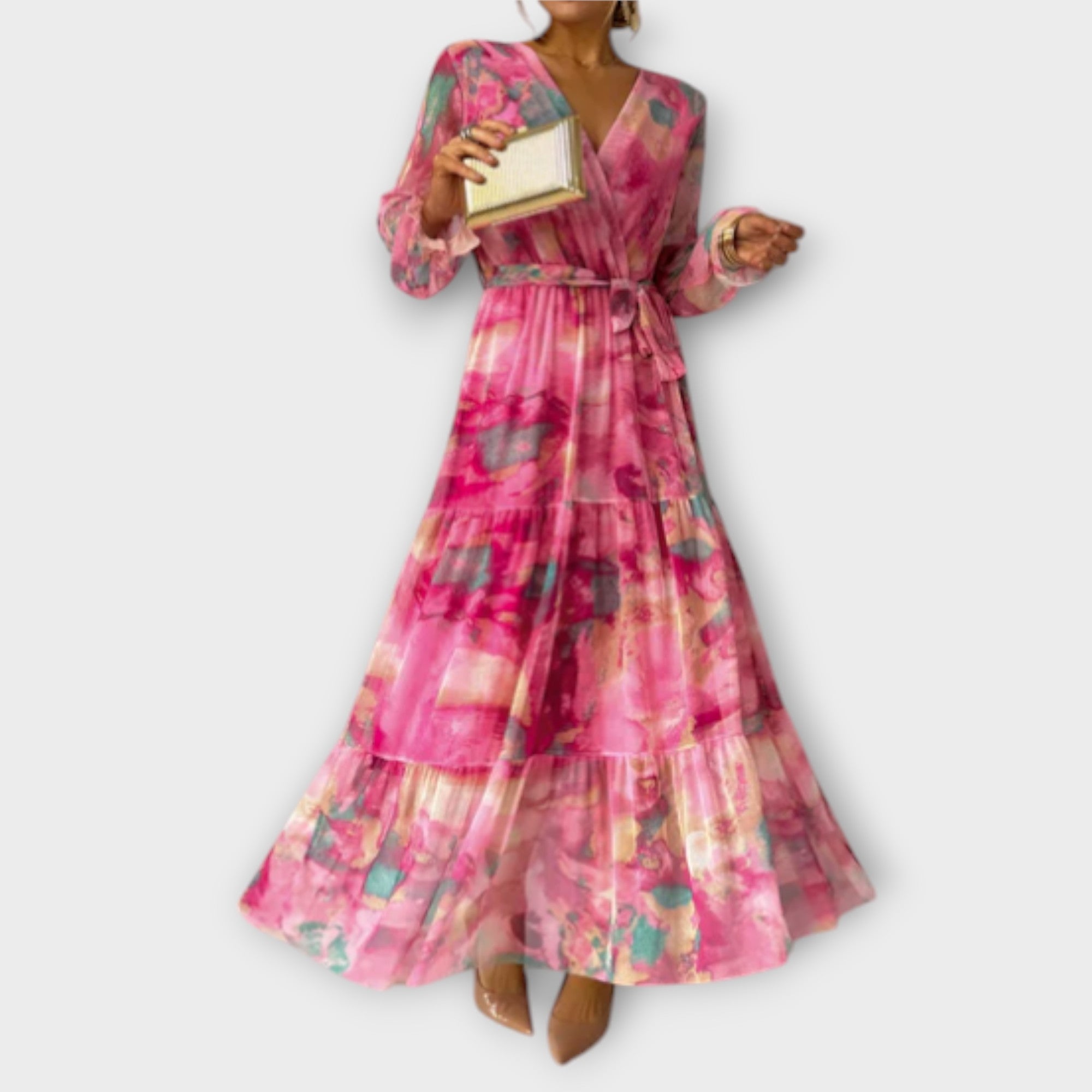 Evelyn – Watercolor Dream Maxi Coat