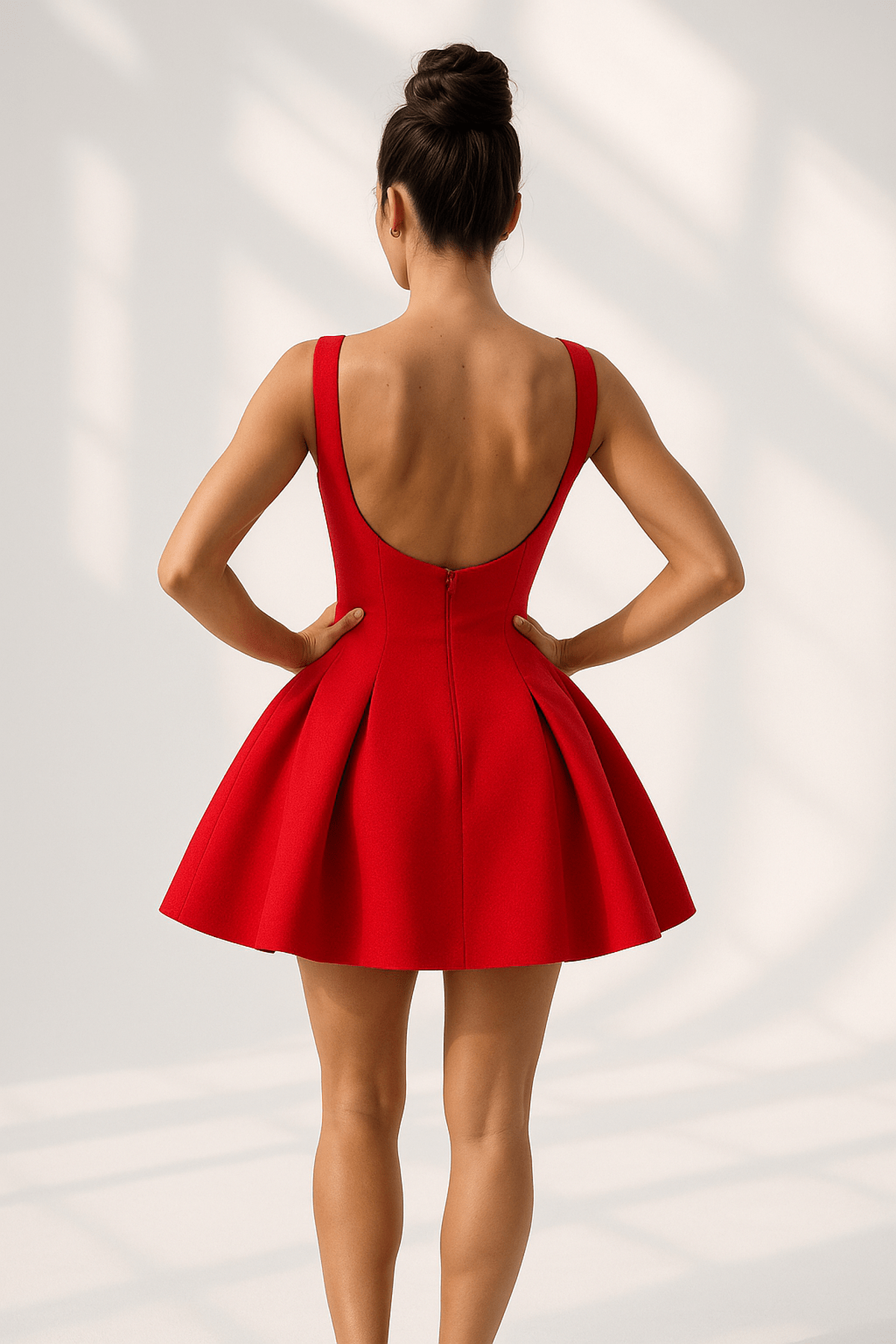 Sleeveless High‑Waist Mini Dress