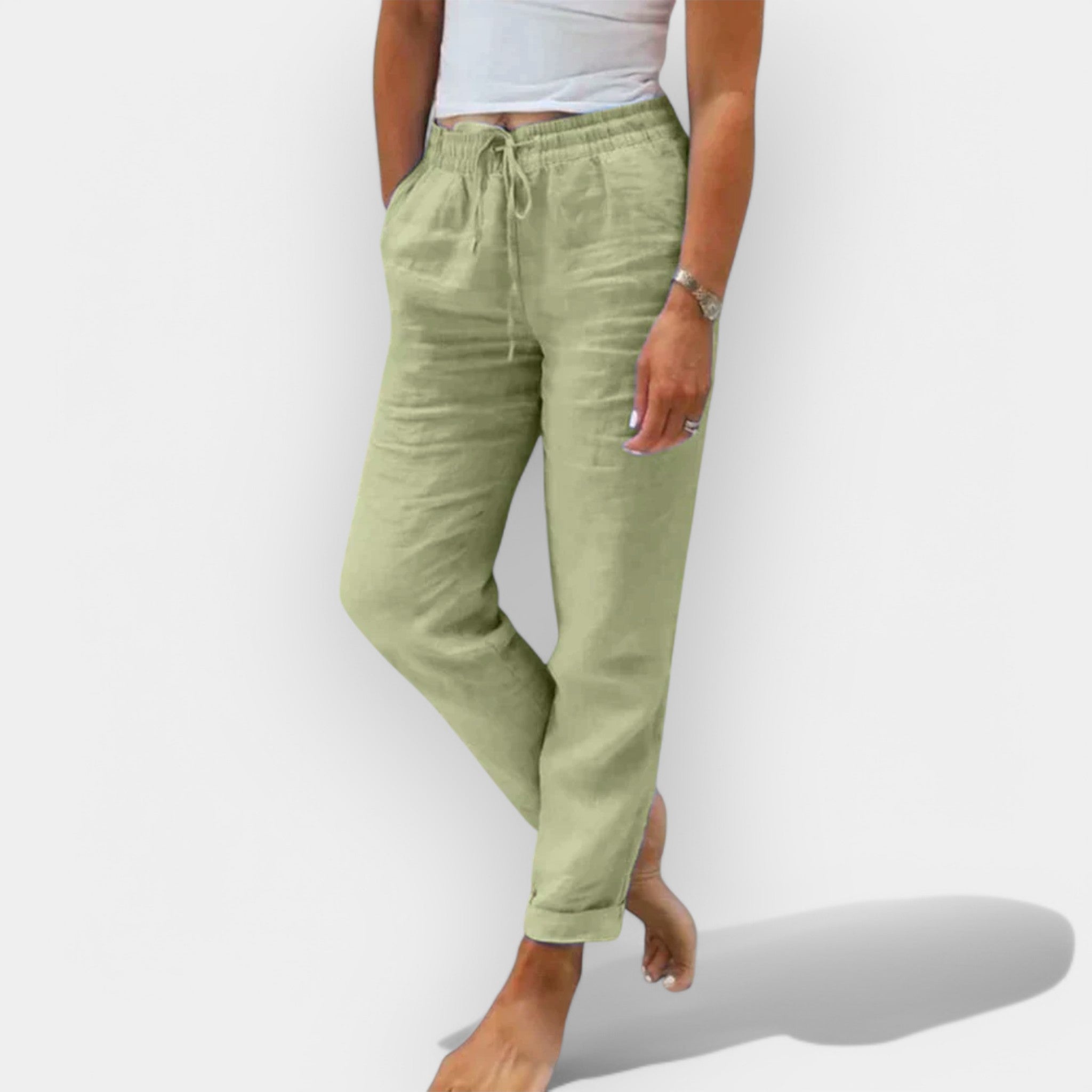 Pantaloni de Vară Liniștită din In