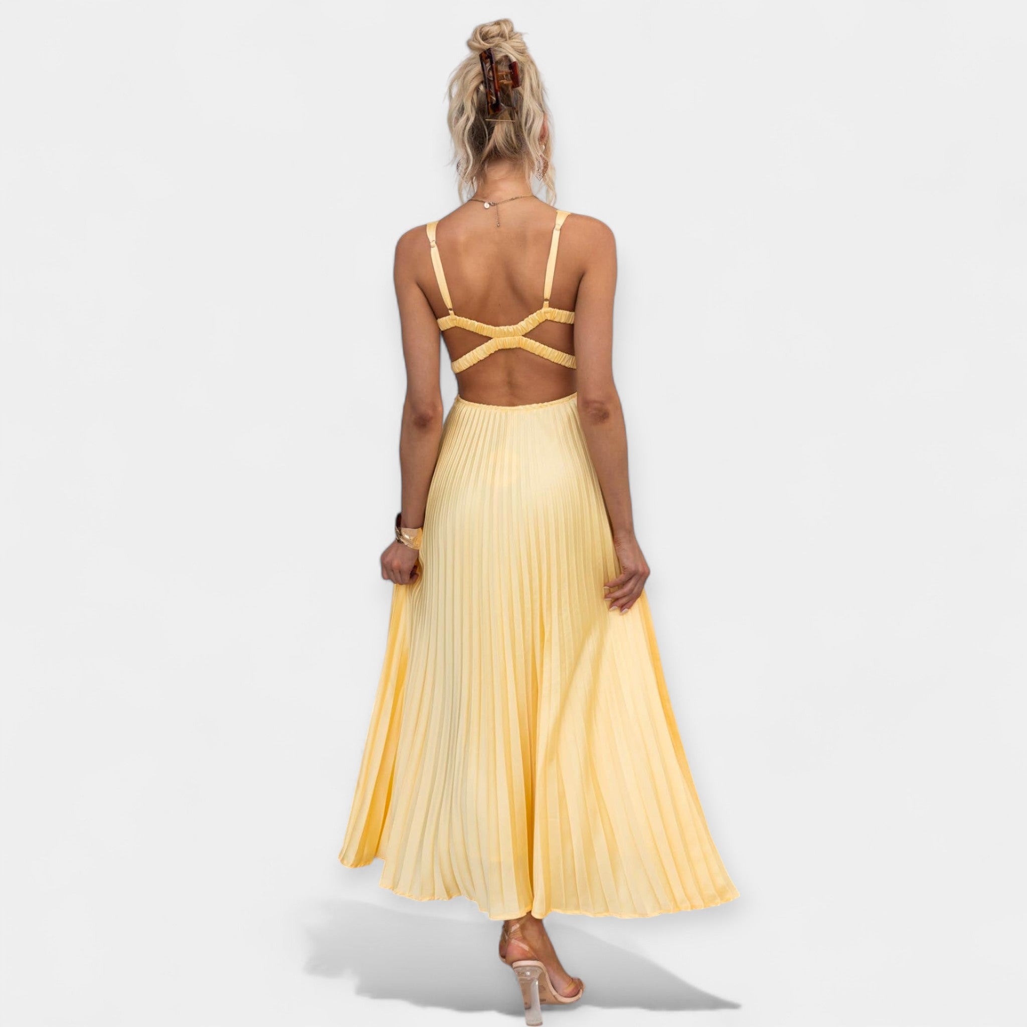 Rochie maxi plisată de vară
