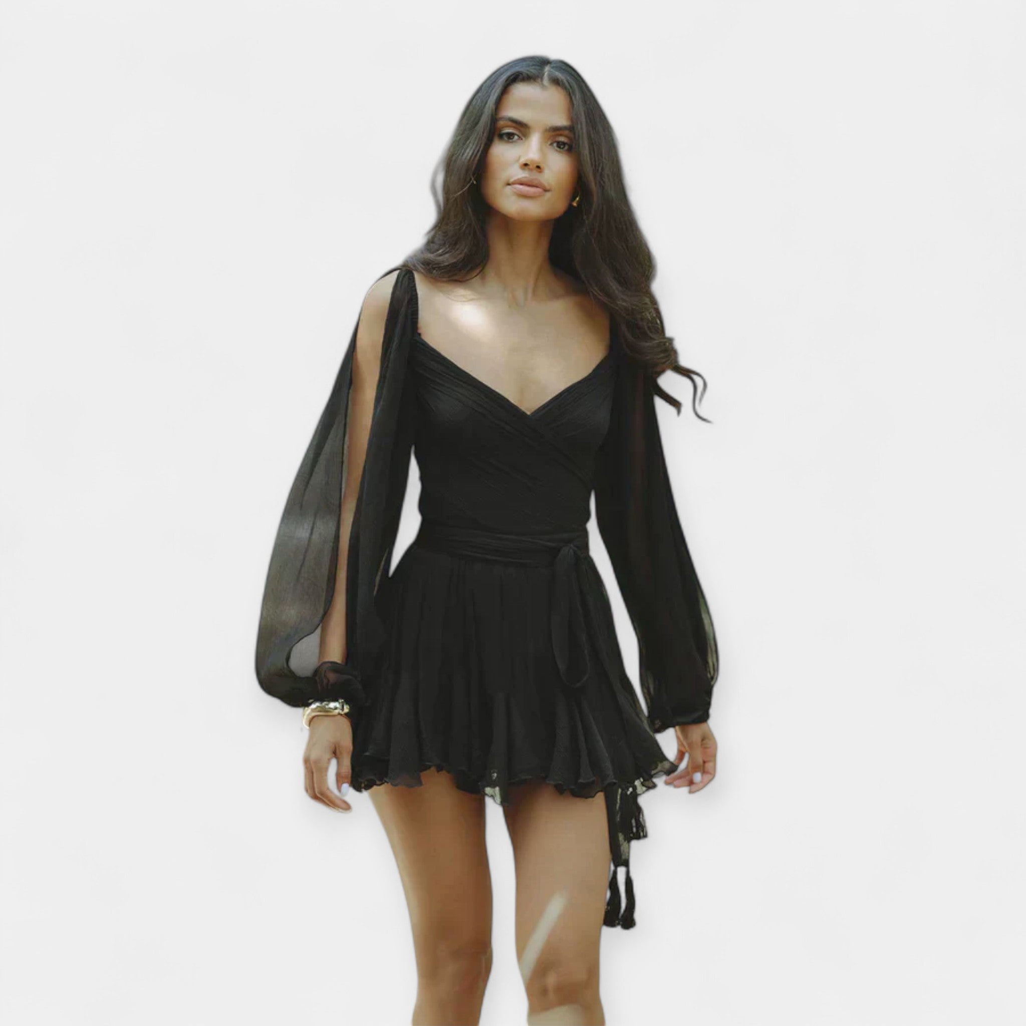Rochie Romantică cu Mâneci Scurte
