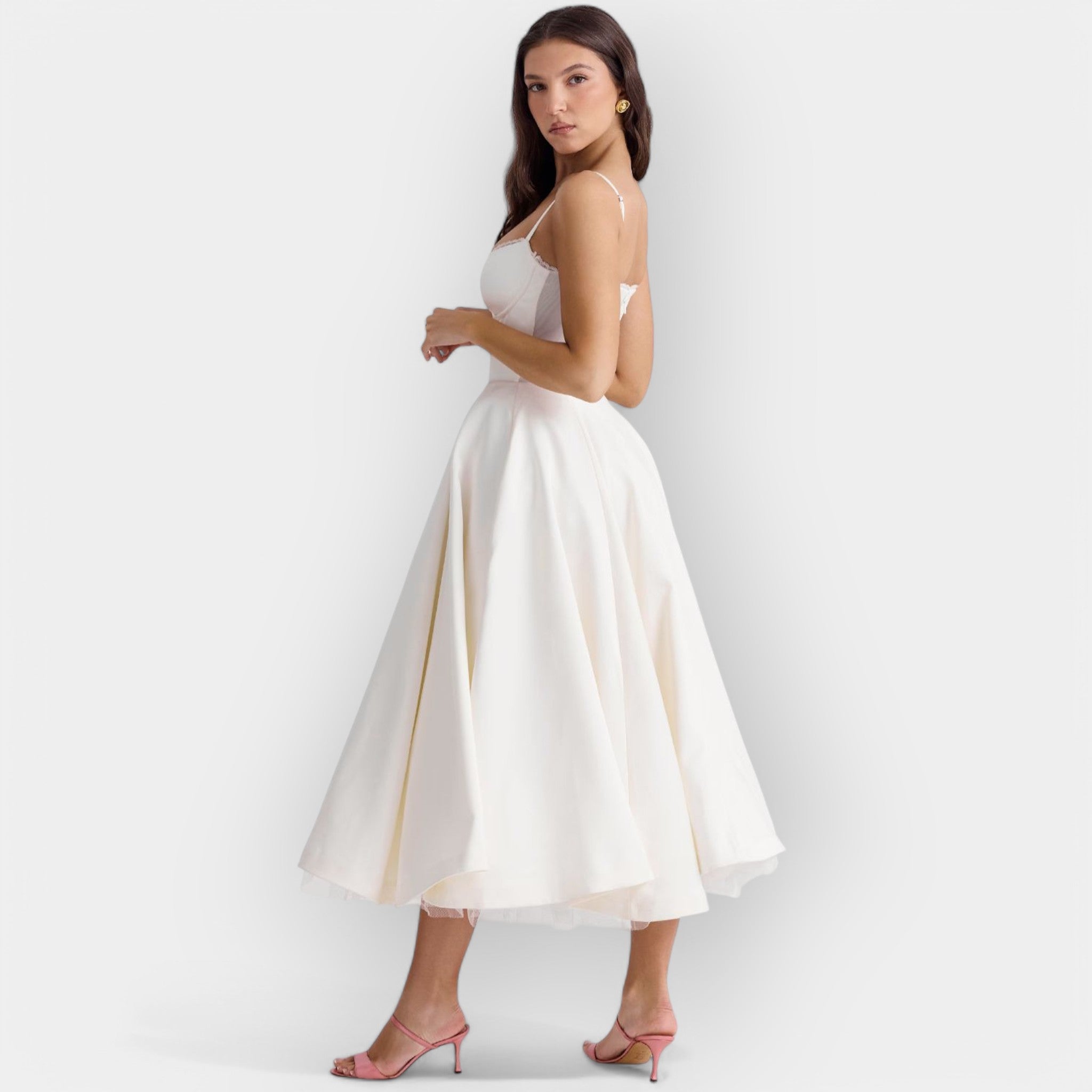 Rochie midi albă