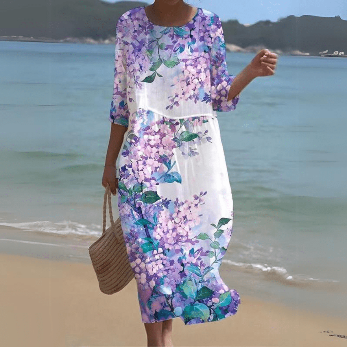 Women's Flowy Lightweight Midi Dress