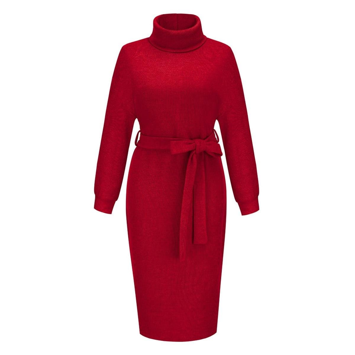 Women's Knit Pullover Midi Sweater Dress